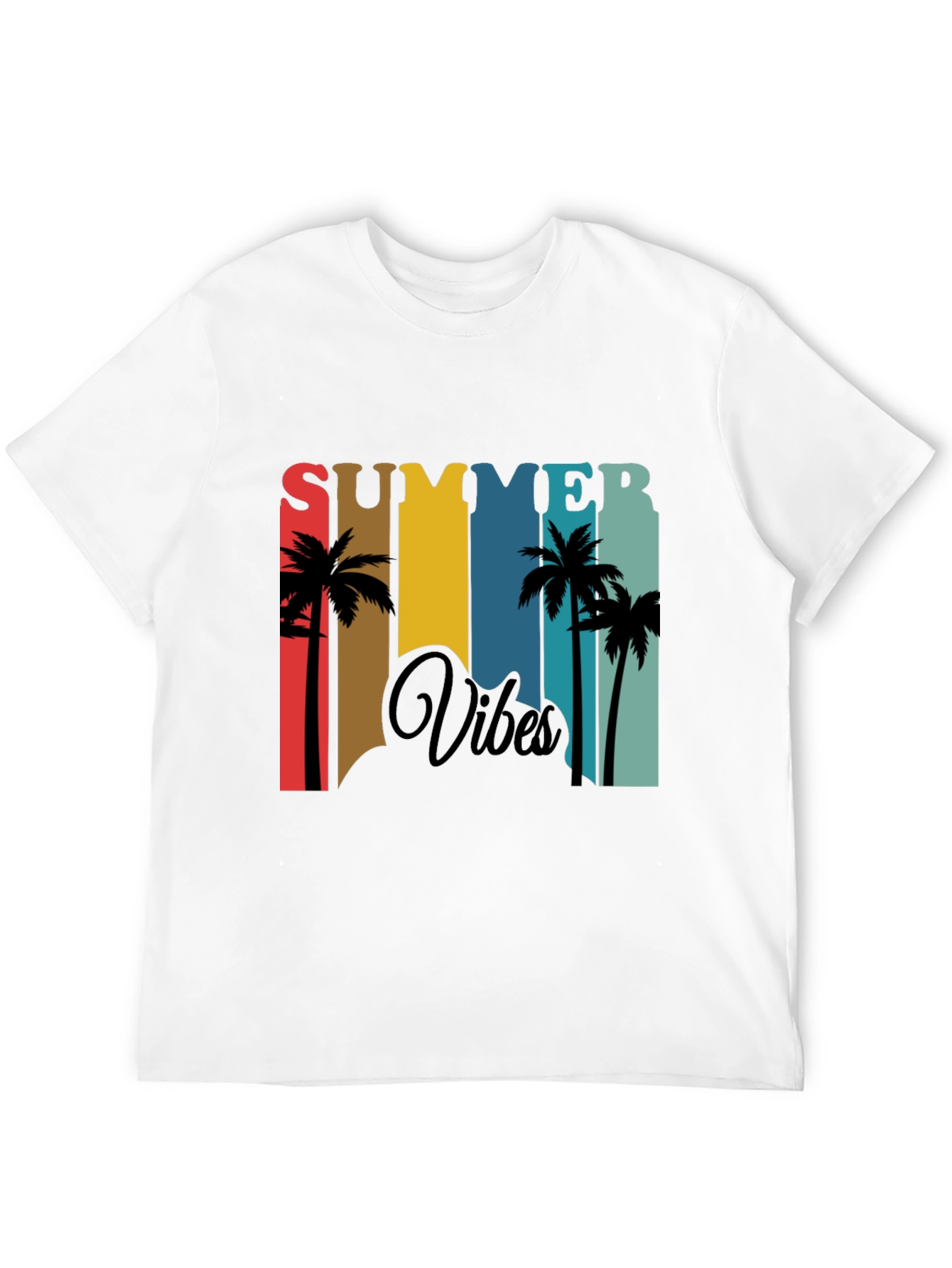 Summer Vibes Graphic Tee - Tropical Palm Tree Design