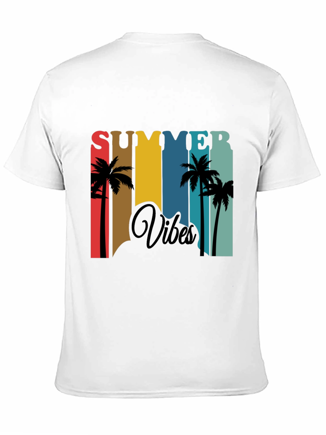Summer Vibes Graphic Tee - Tropical Palm Tree Design