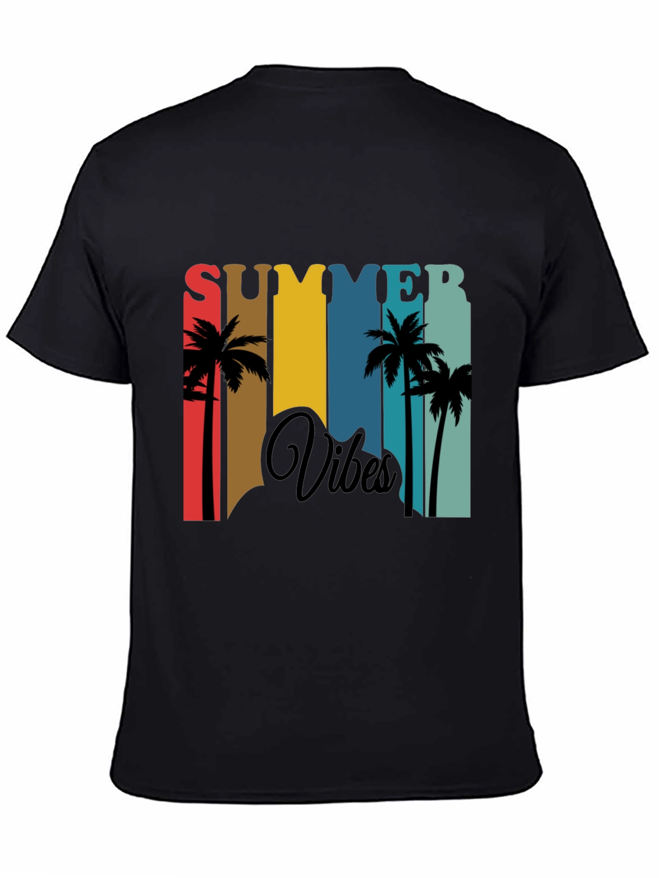 Summer Vibes Graphic Tee - Tropical Palm Tree Design