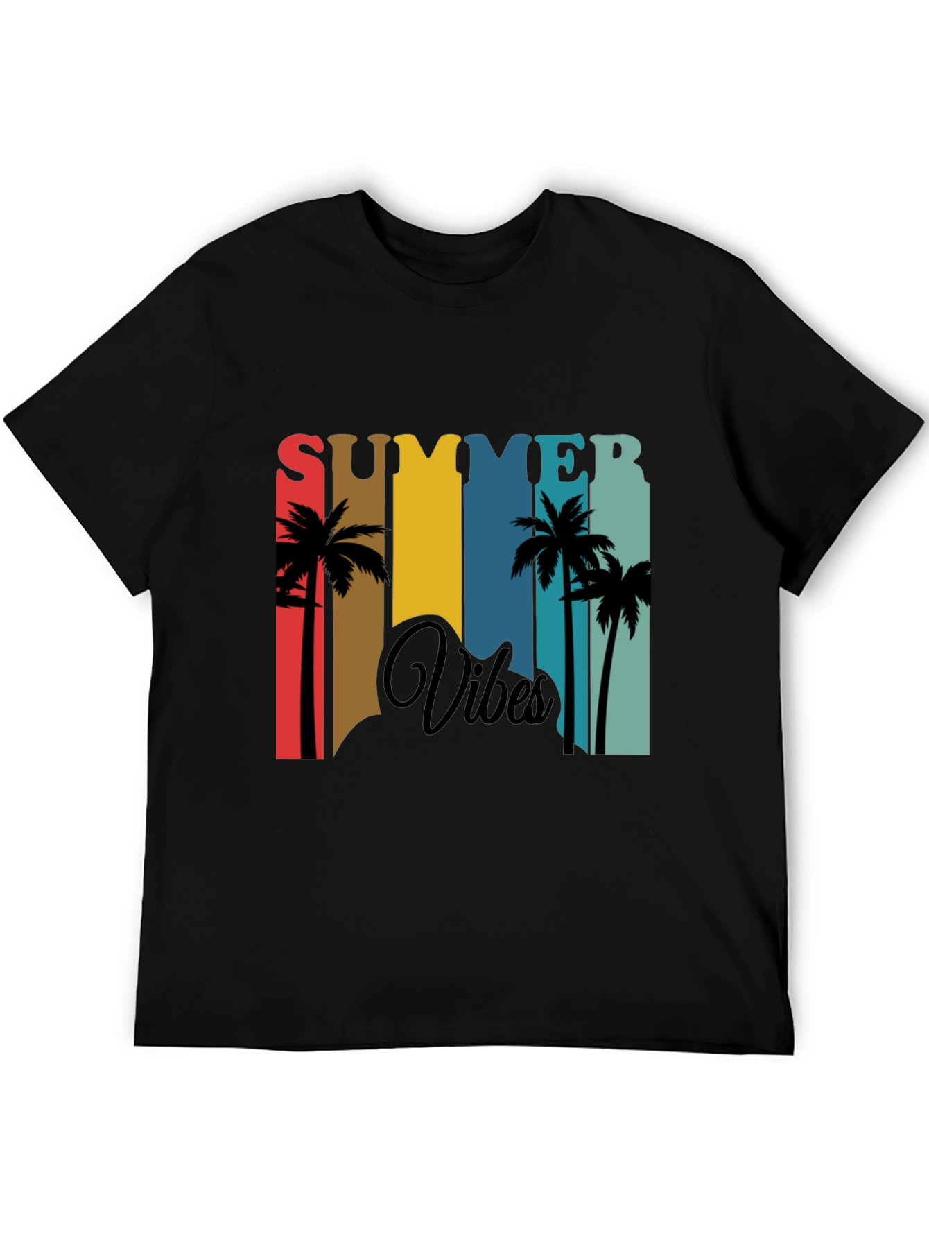 Summer Vibes Graphic Tee - Tropical Palm Tree Design