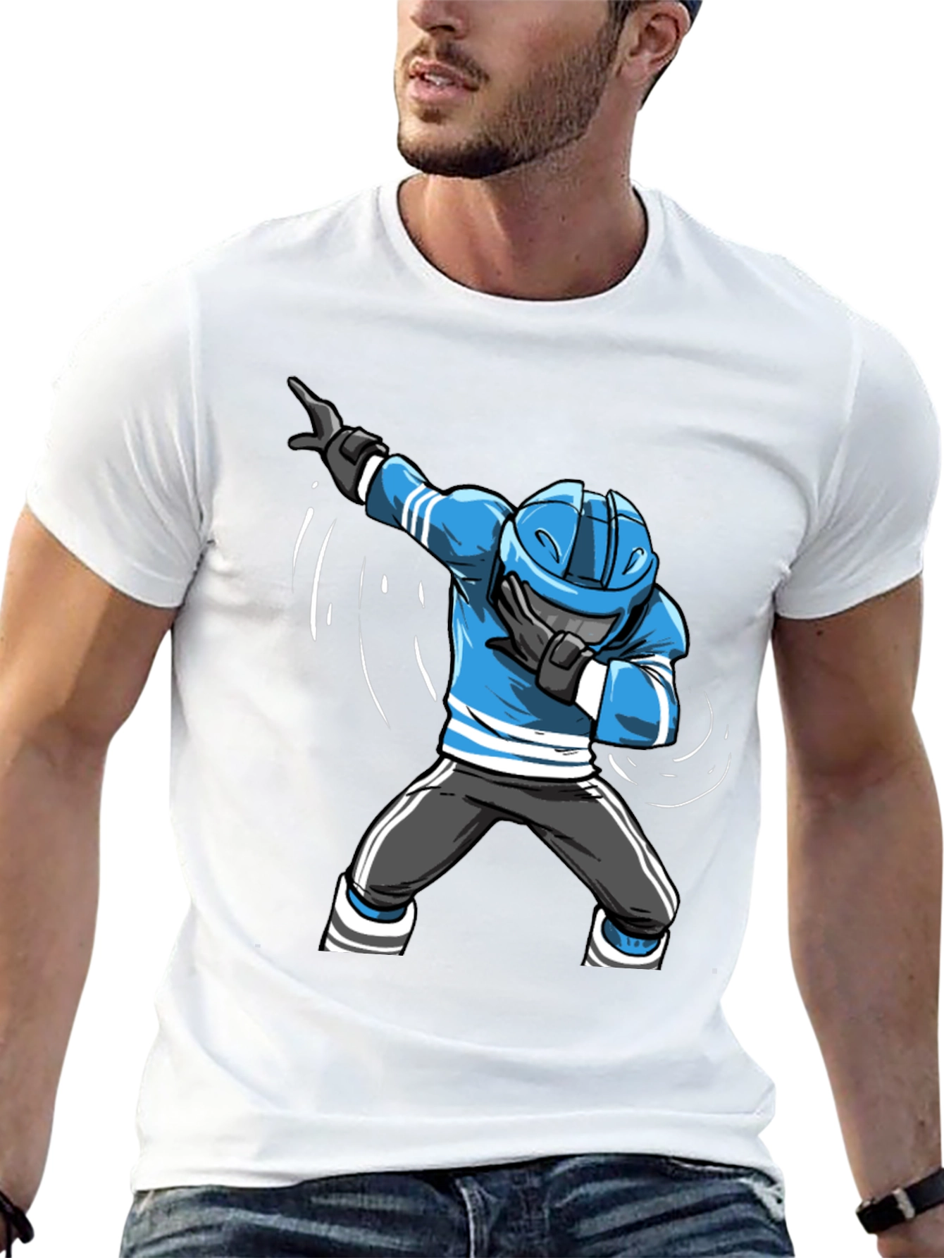 Dabbing Hockey Player Graphic Tee