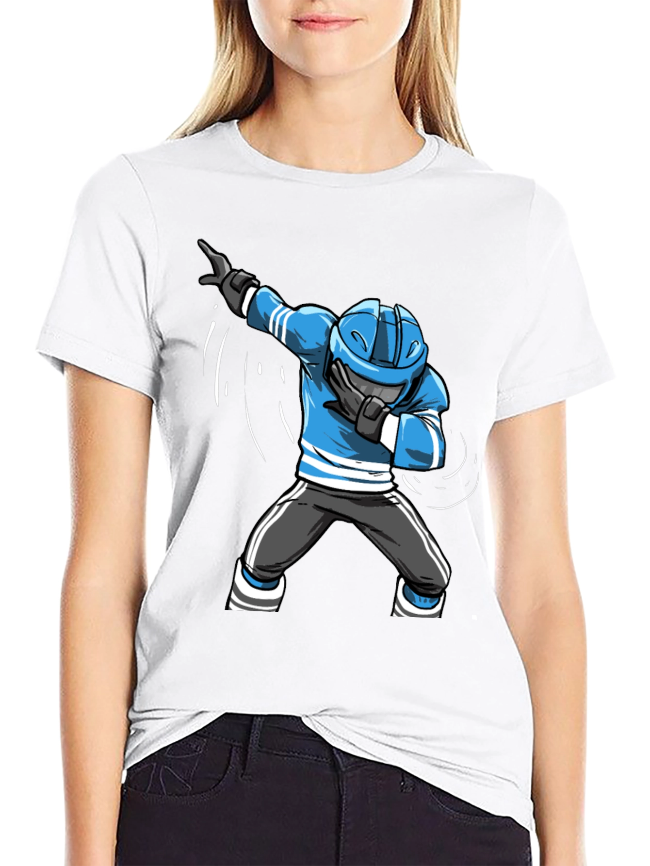 Dabbing Hockey Player Graphic Tee