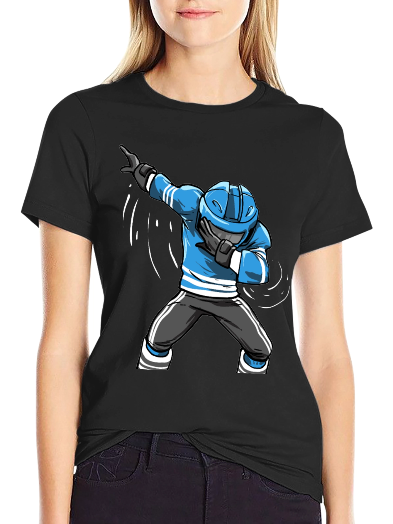 Dabbing Hockey Player Graphic Tee