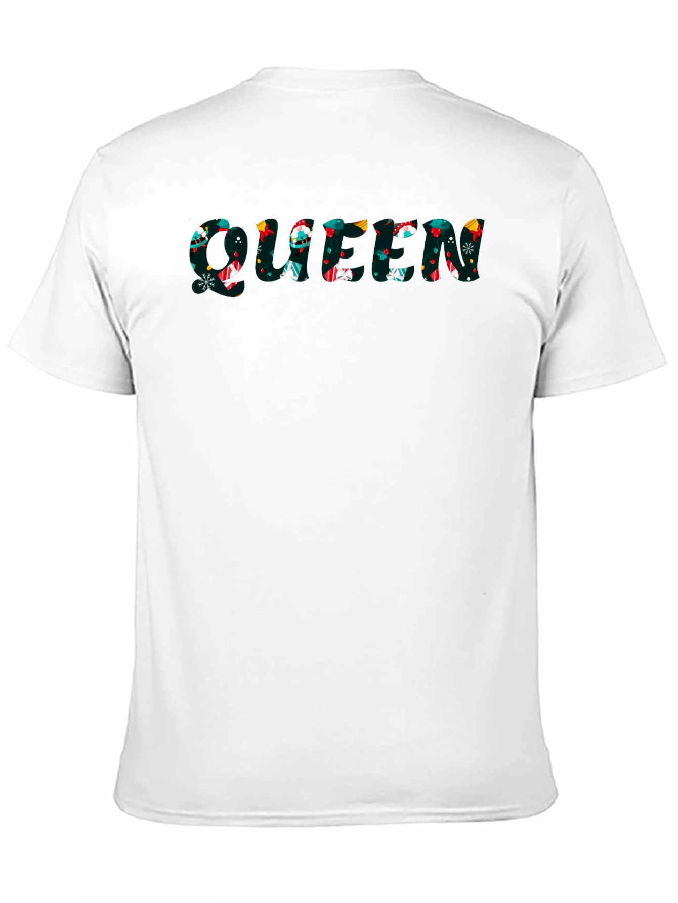 Queen Christmas Pattern Black T-Shirt