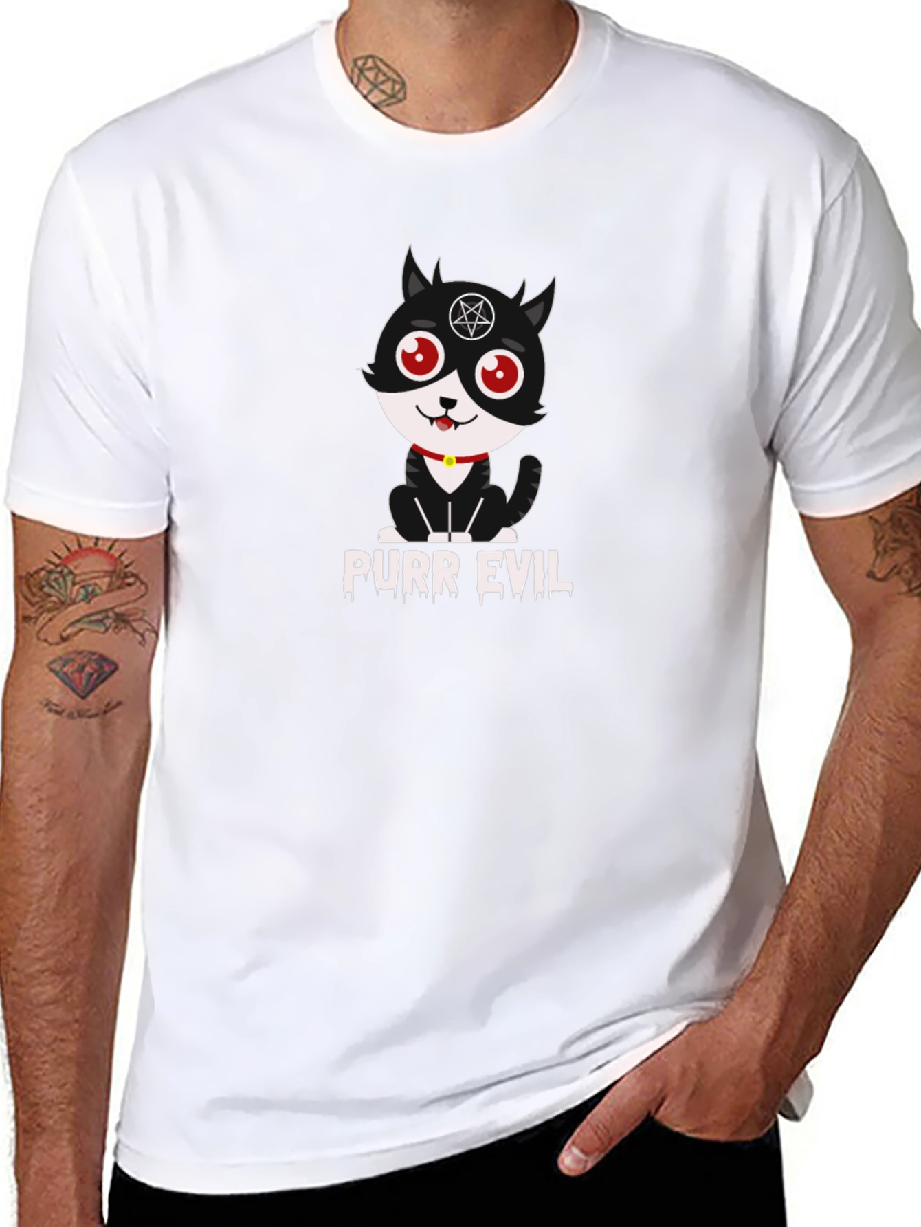 Purr Evil T-Shirt - Funny Cat Graphic Tee