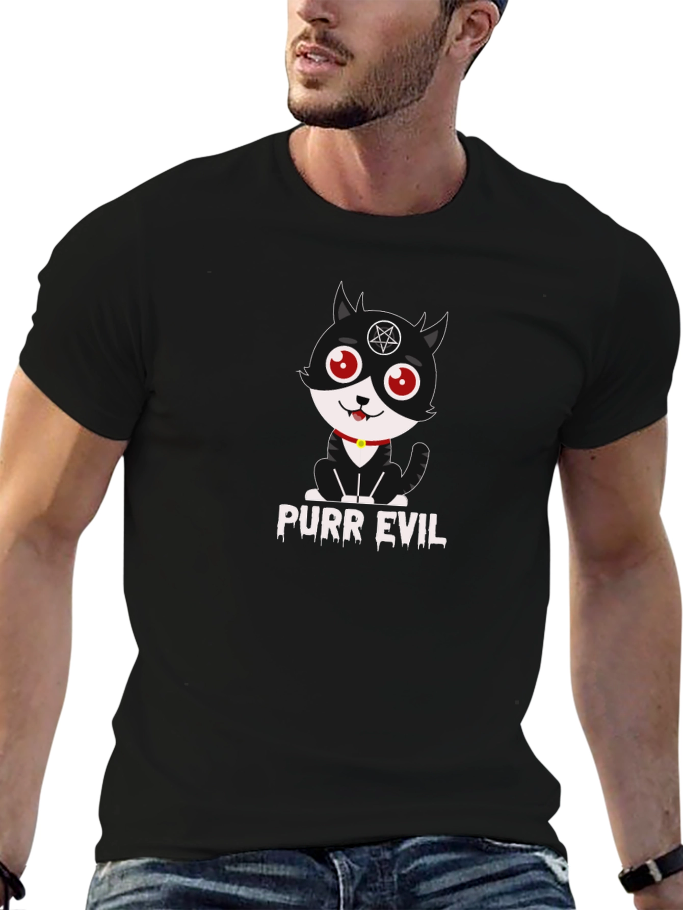 Purr Evil T-Shirt - Funny Cat Graphic Tee