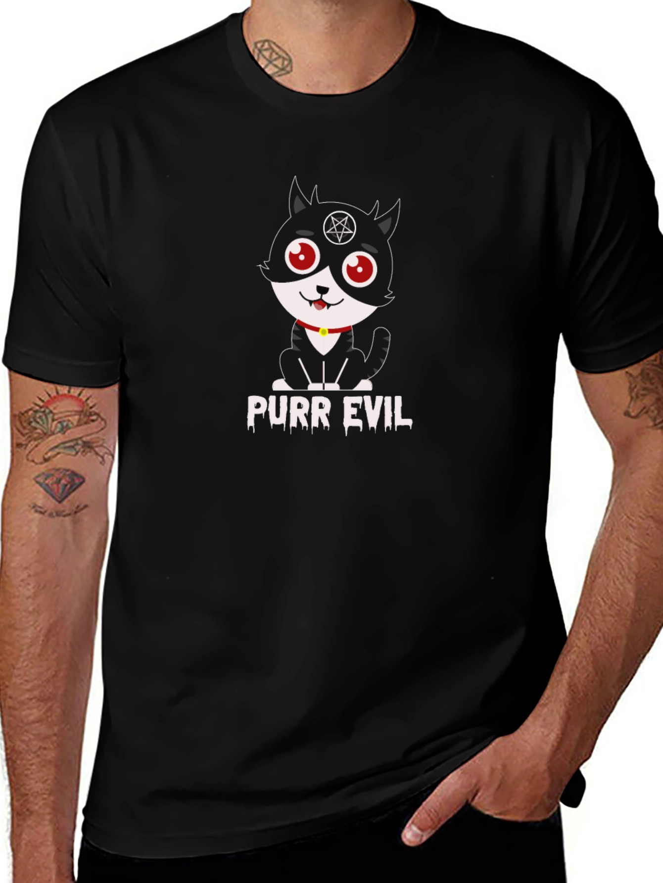Purr Evil T-Shirt - Funny Cat Graphic Tee