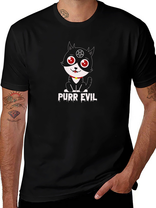 Purr Evil T-Shirt - Funny Cat Graphic Tee
