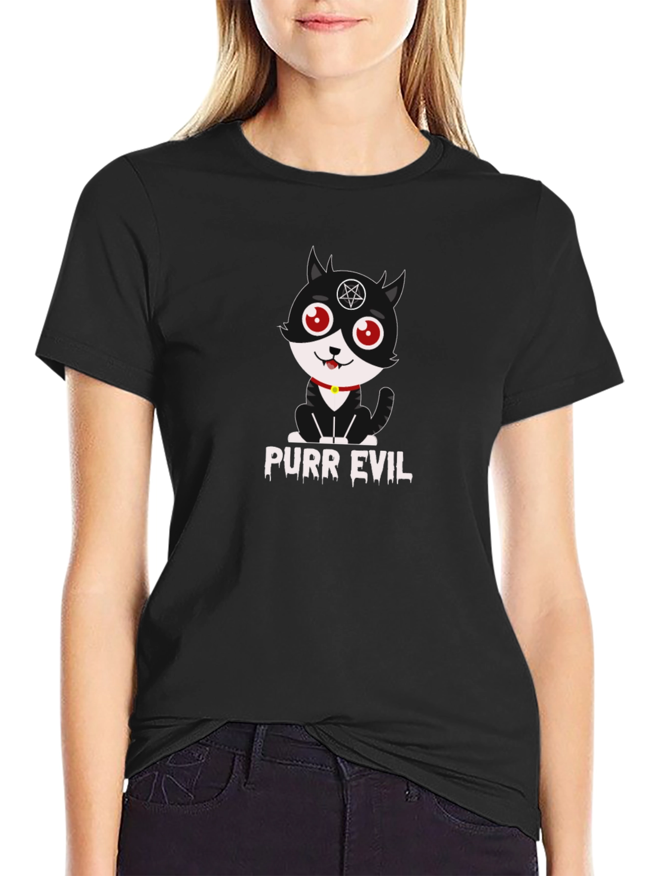 Purr Evil T-Shirt - Funny Cat Graphic Tee