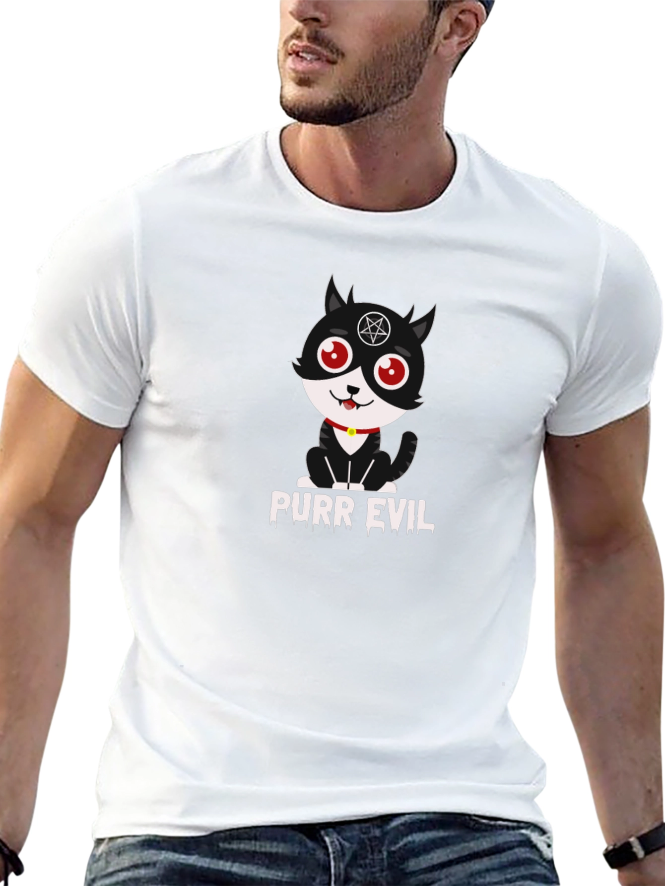 Purr Evil T-Shirt - Funny Cat Graphic Tee