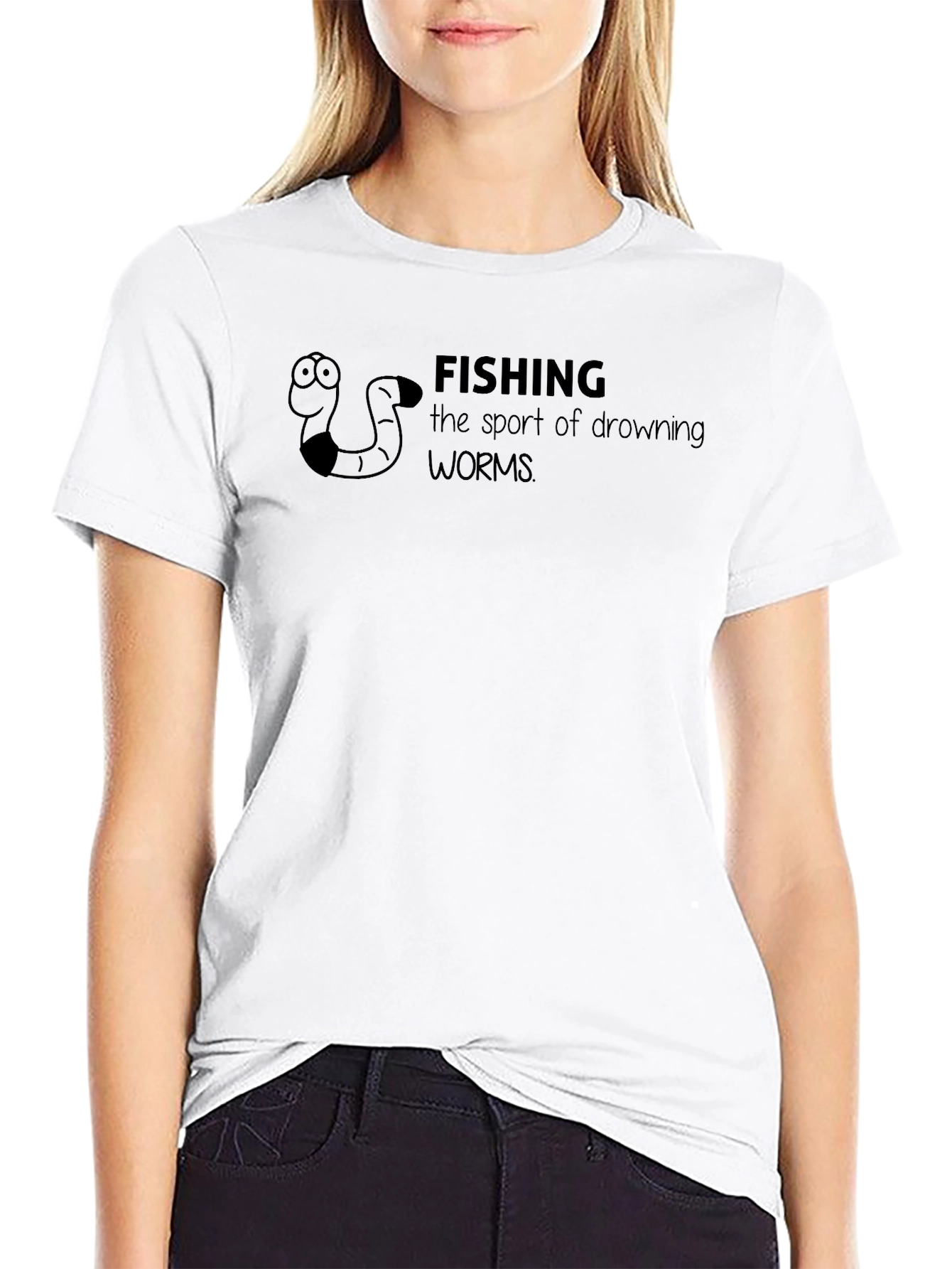 Fishing Worms Graphic T-Shirt - Humorous Design
