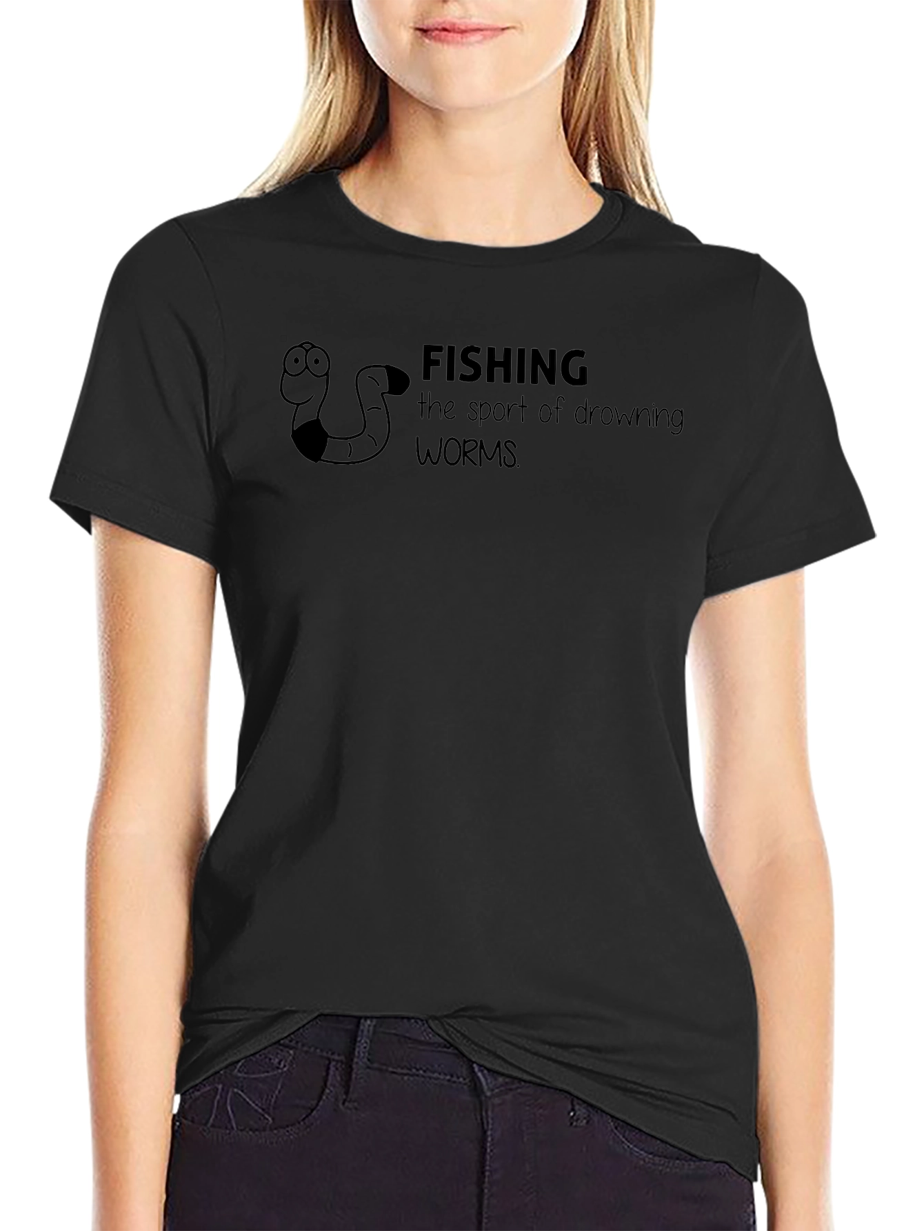 Fishing Worms Graphic T-Shirt - Humorous Design