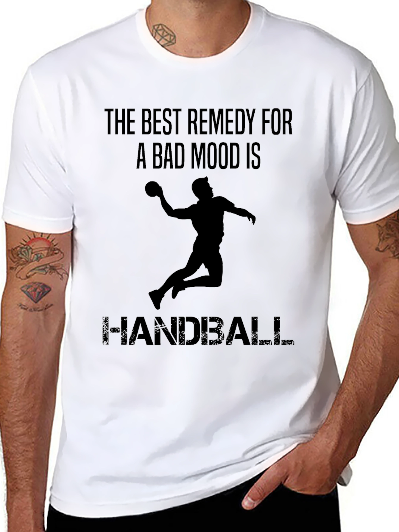 Handball Remedy Black T-Shirt for Sports Enthusiasts