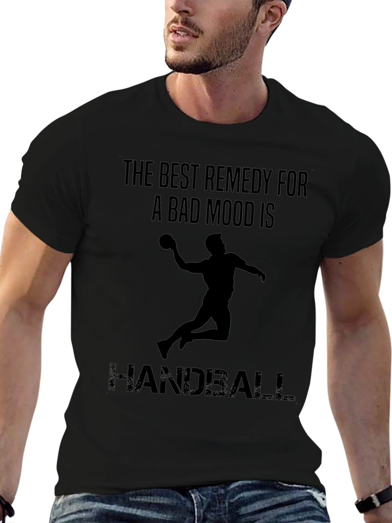 Handball Remedy Black T-Shirt for Sports Enthusiasts