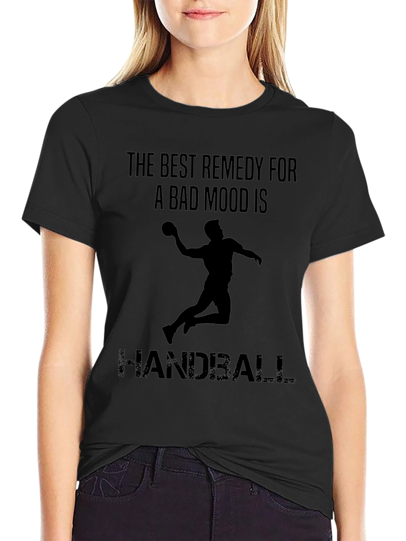 Handball Remedy Black T-Shirt for Sports Enthusiasts
