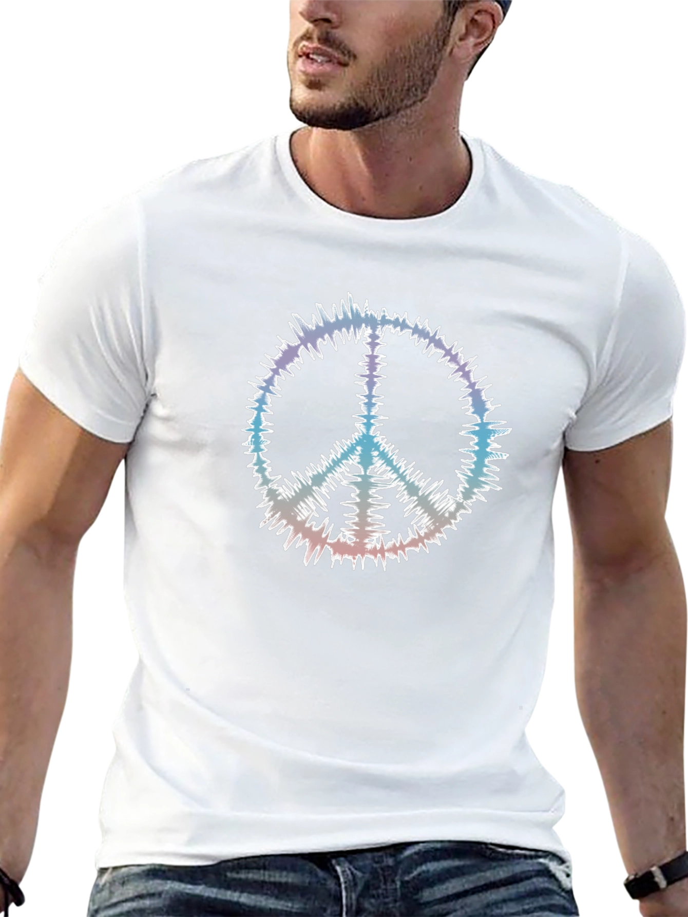 Peace Sign Graphic Black T-Shirt