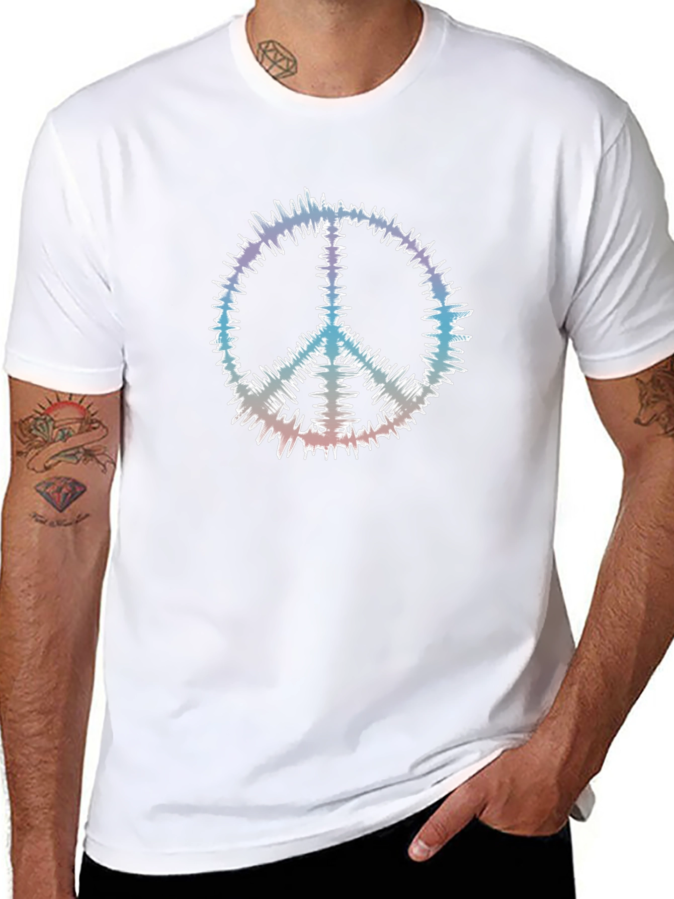 Peace Sign Graphic Black T-Shirt