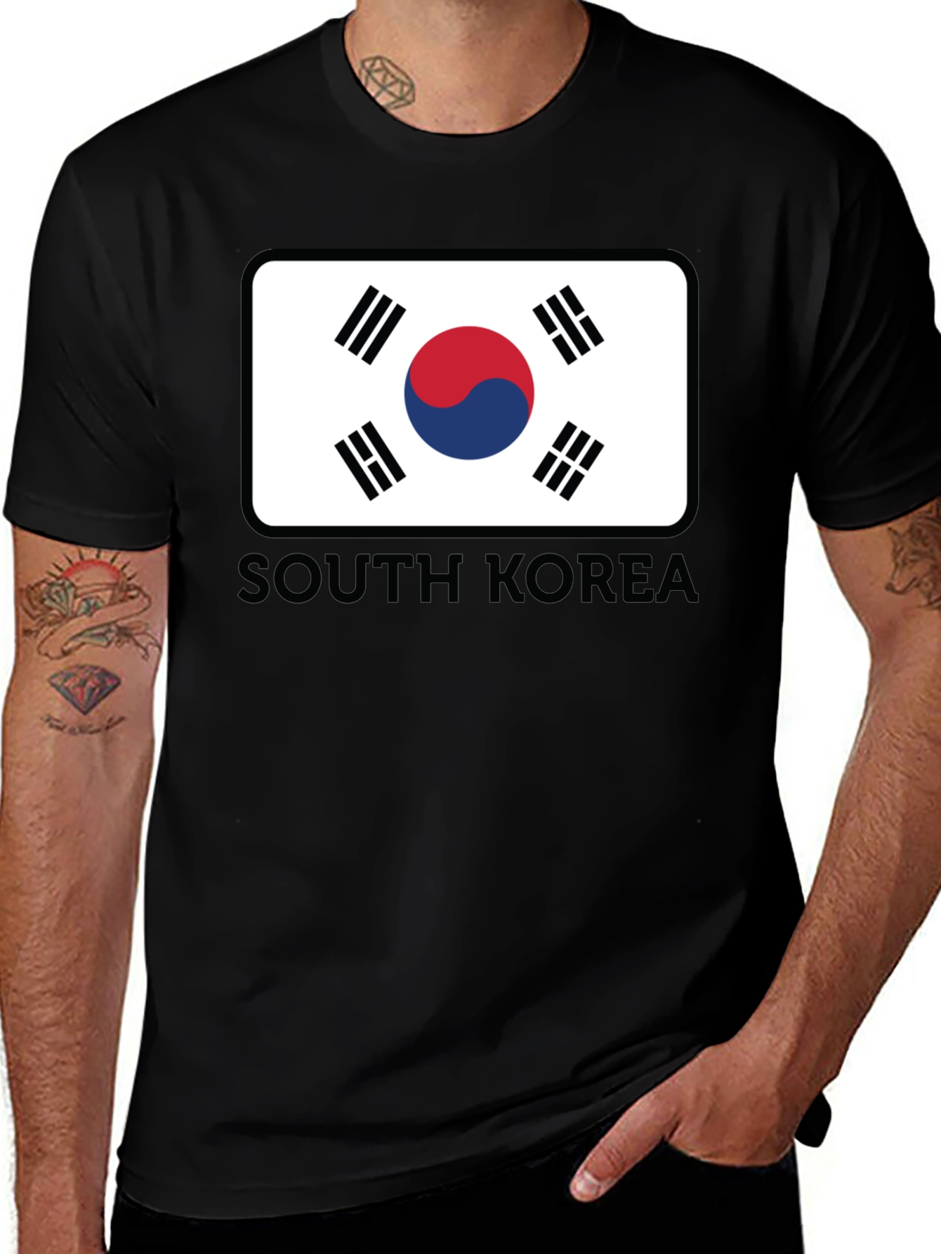 South Korea Flag Graphic Tee - Casual Style