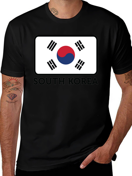South Korea Flag Graphic Tee - Casual Style