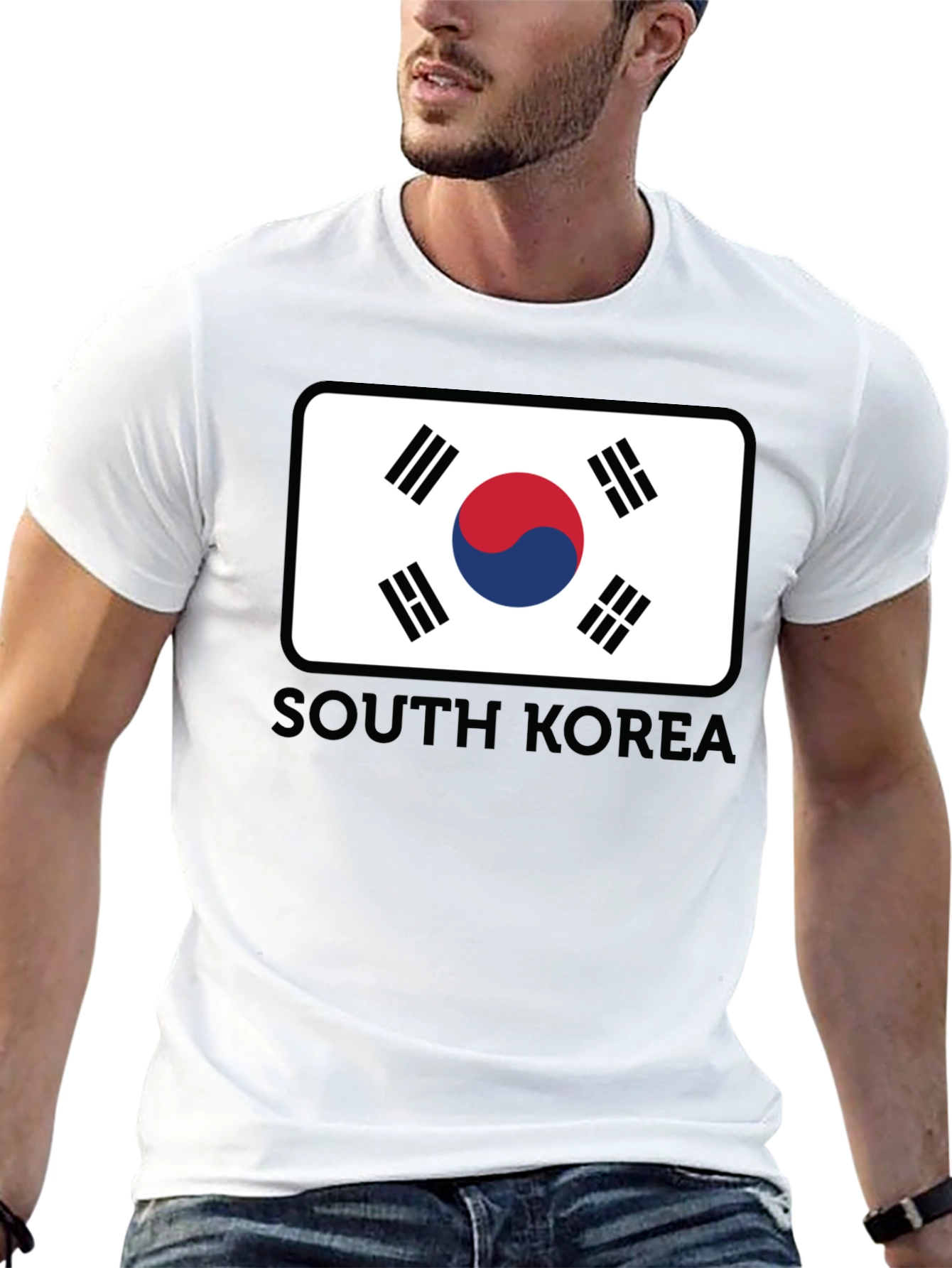South Korea Flag Graphic Tee - Casual Style