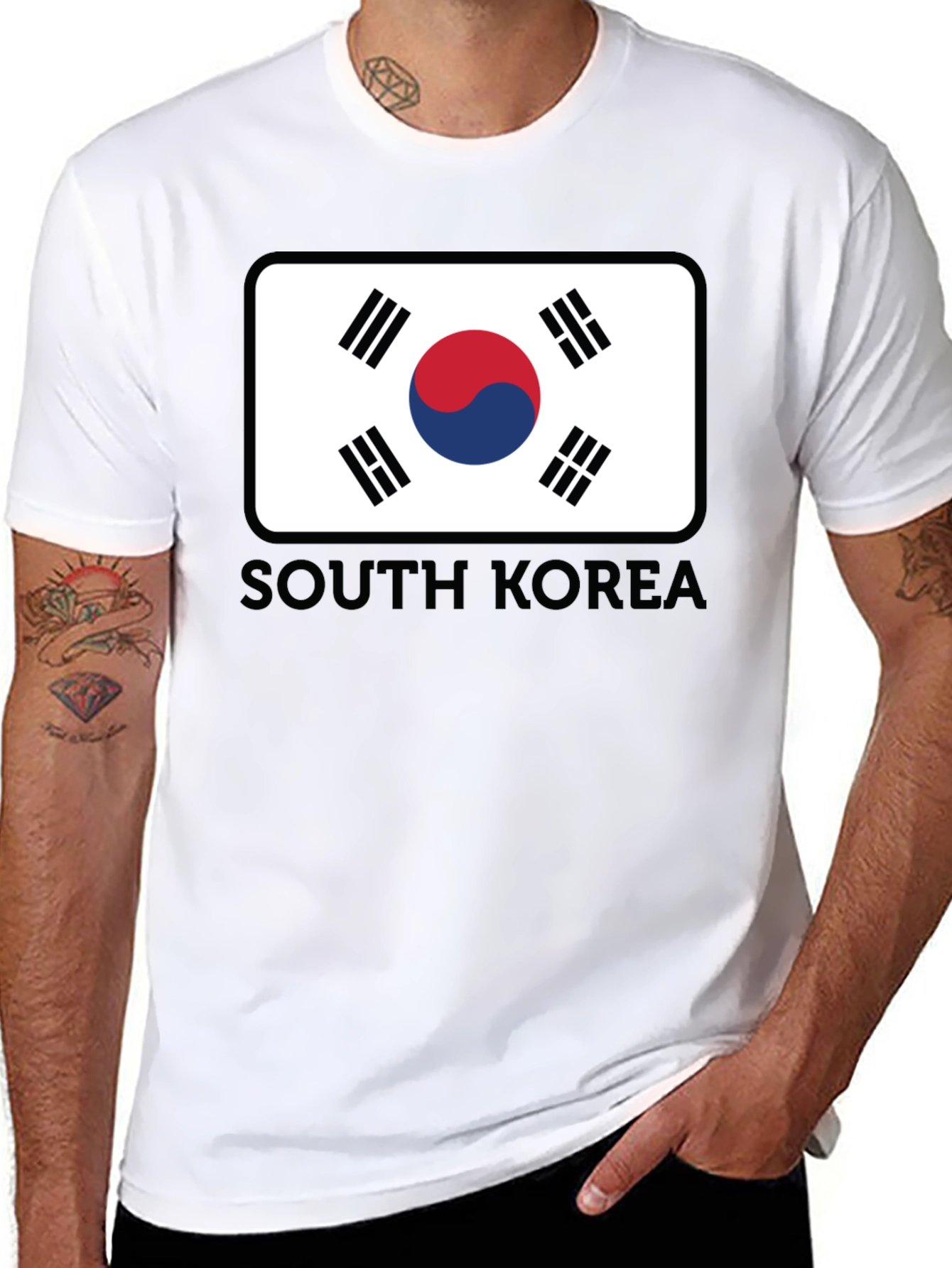 South Korea Flag Graphic Tee - Casual Style