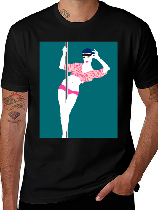 Stylish Tee Featuring Pole Dance Art
