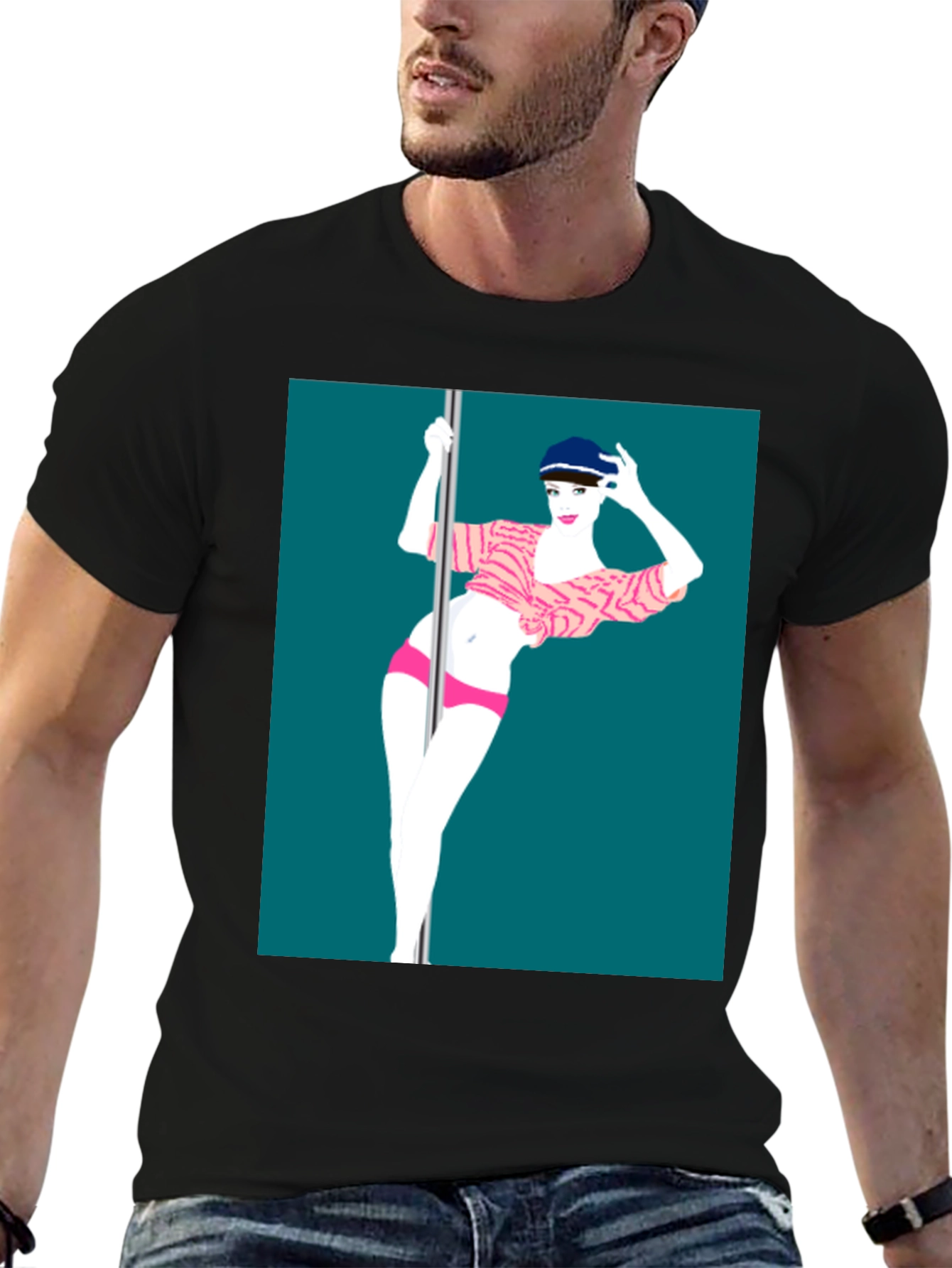 Stylish Tee Featuring Pole Dance Art