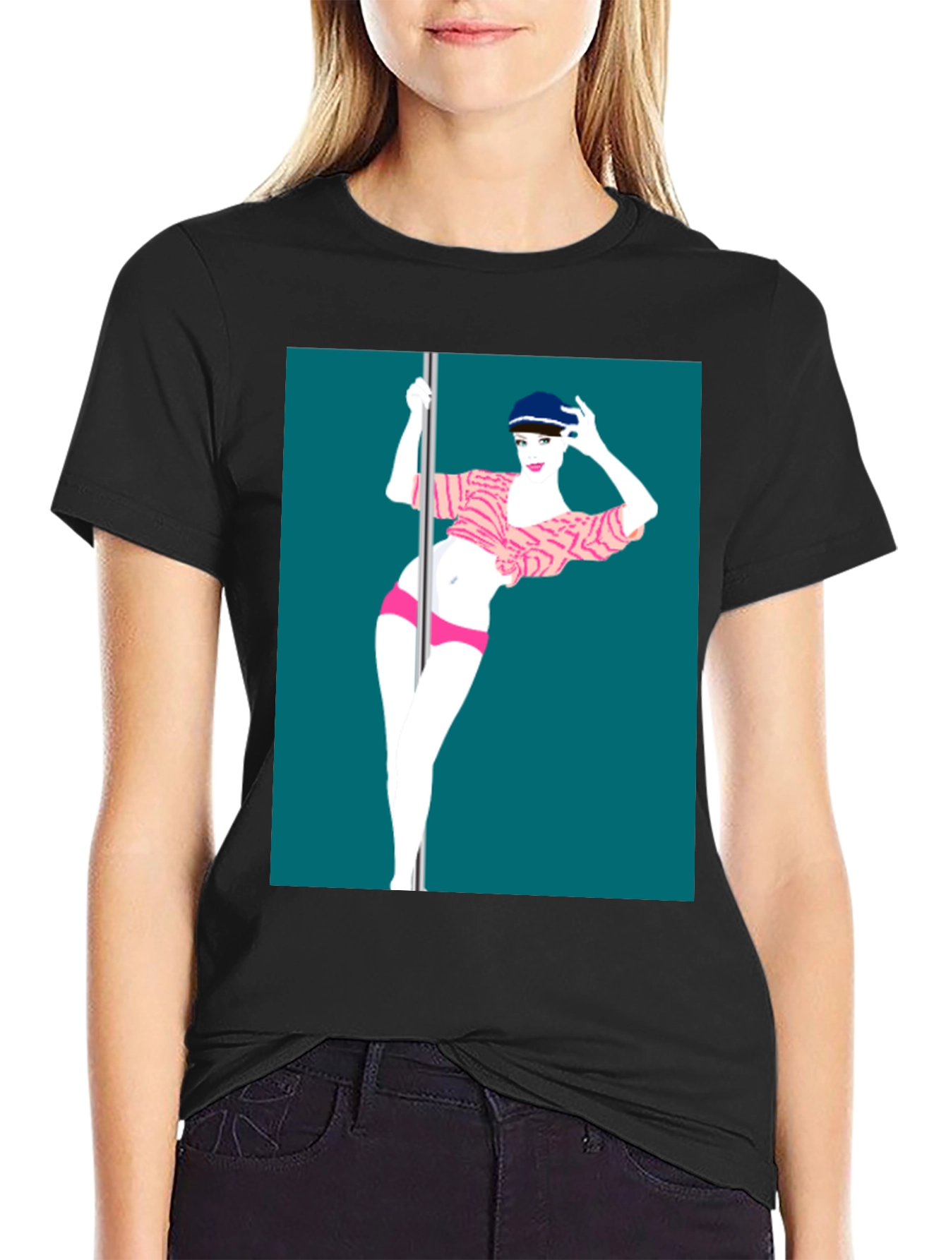 Stylish Tee Featuring Pole Dance Art