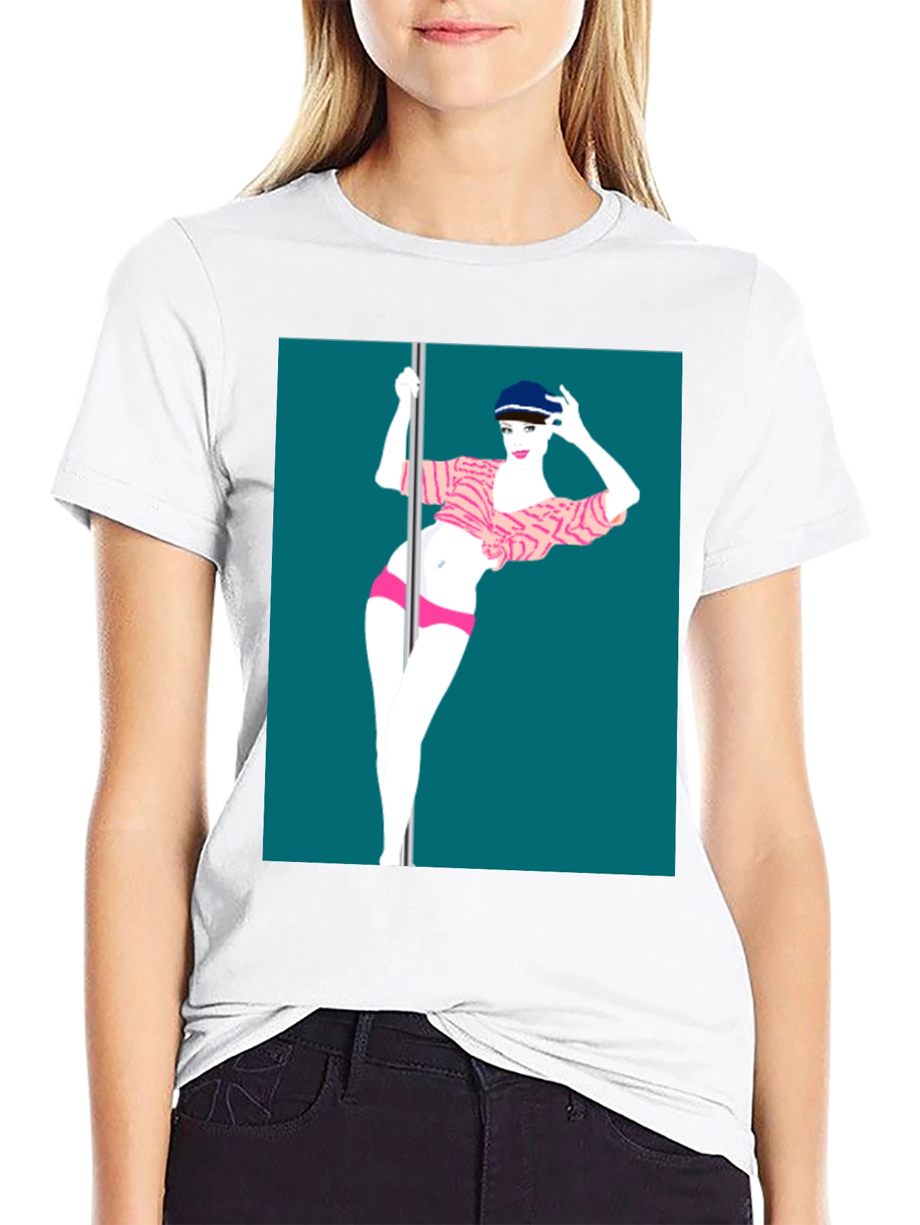 Stylish Tee Featuring Pole Dance Art