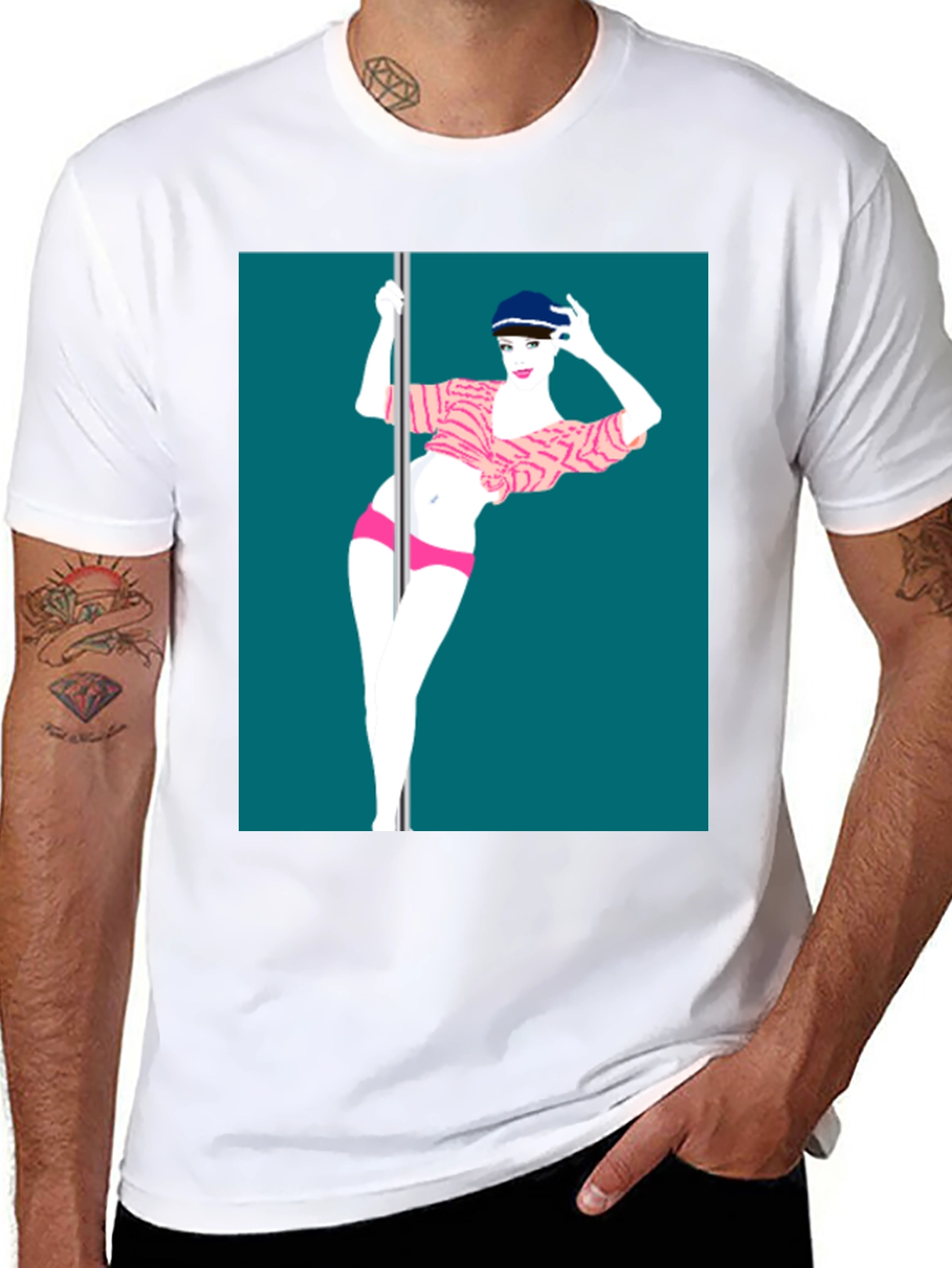 Stylish Tee Featuring Pole Dance Art