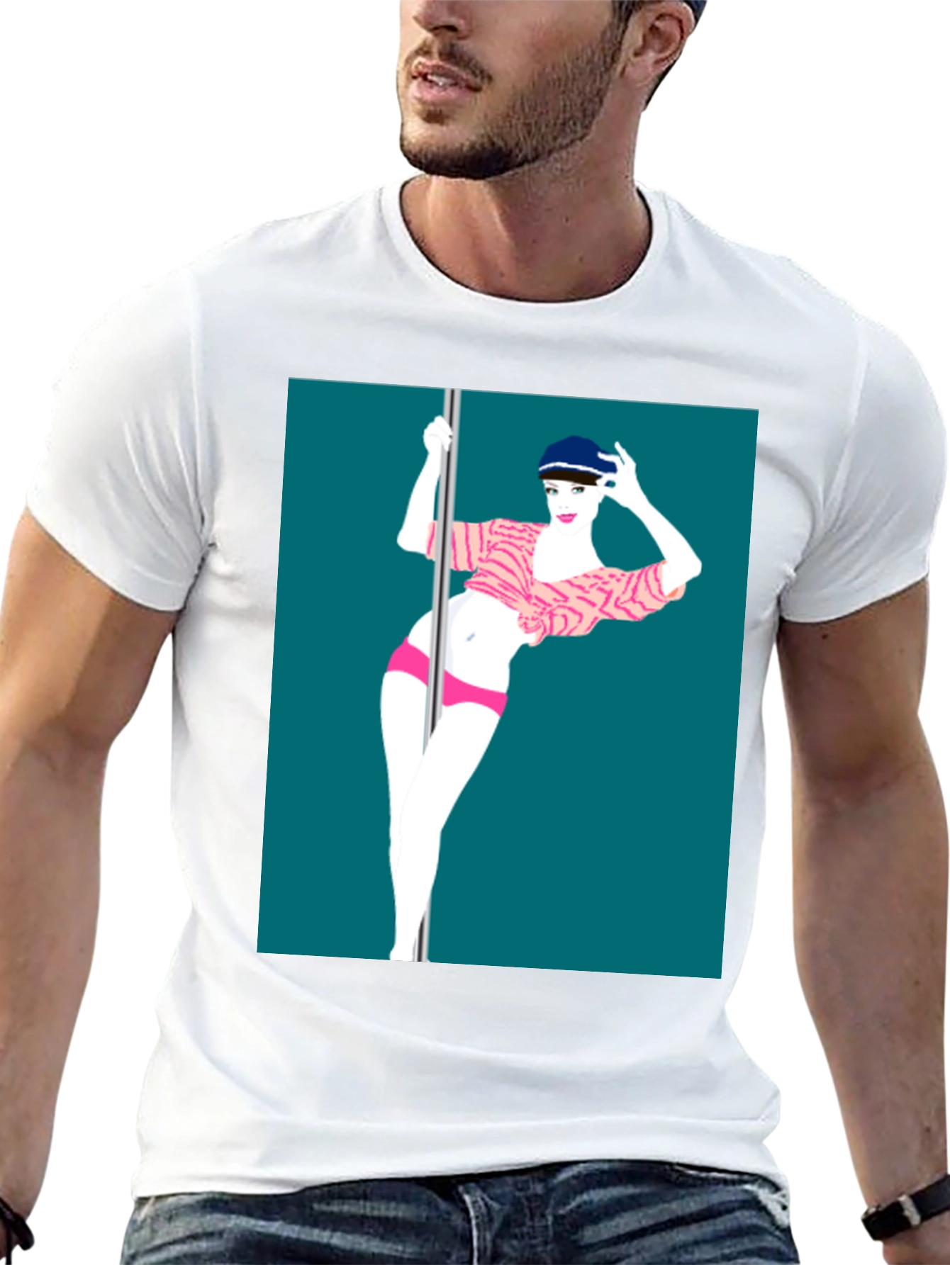 Stylish Tee Featuring Pole Dance Art