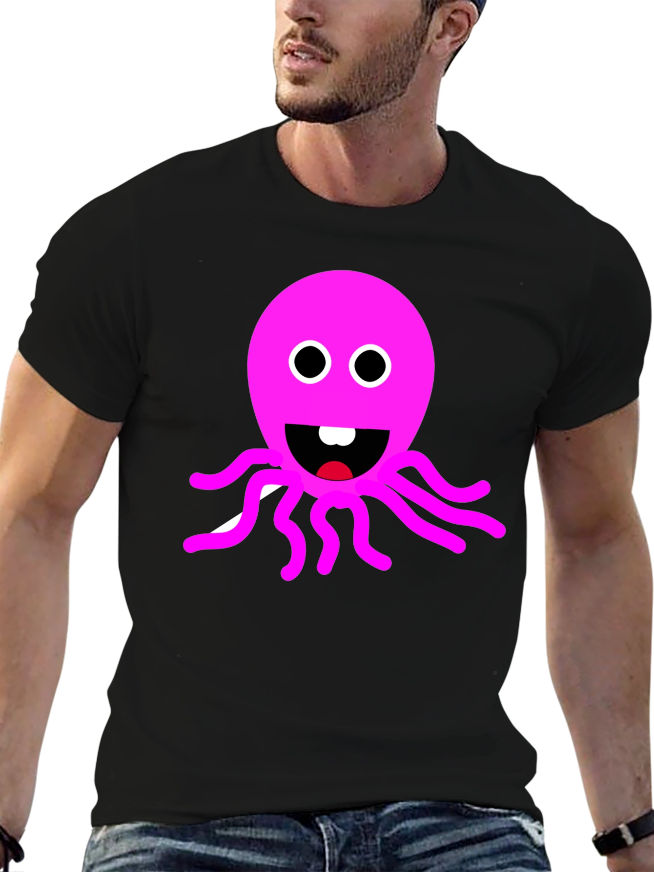 Pink Octopus Graphic T-Shirt - Fun & Playful Design