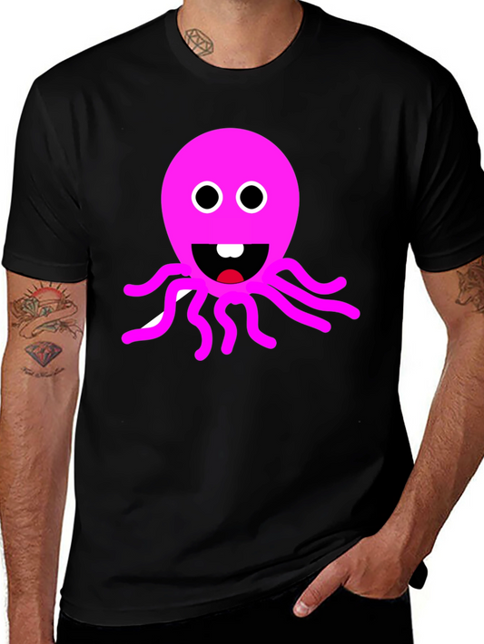 Pink Octopus Graphic T-Shirt - Fun & Playful Design