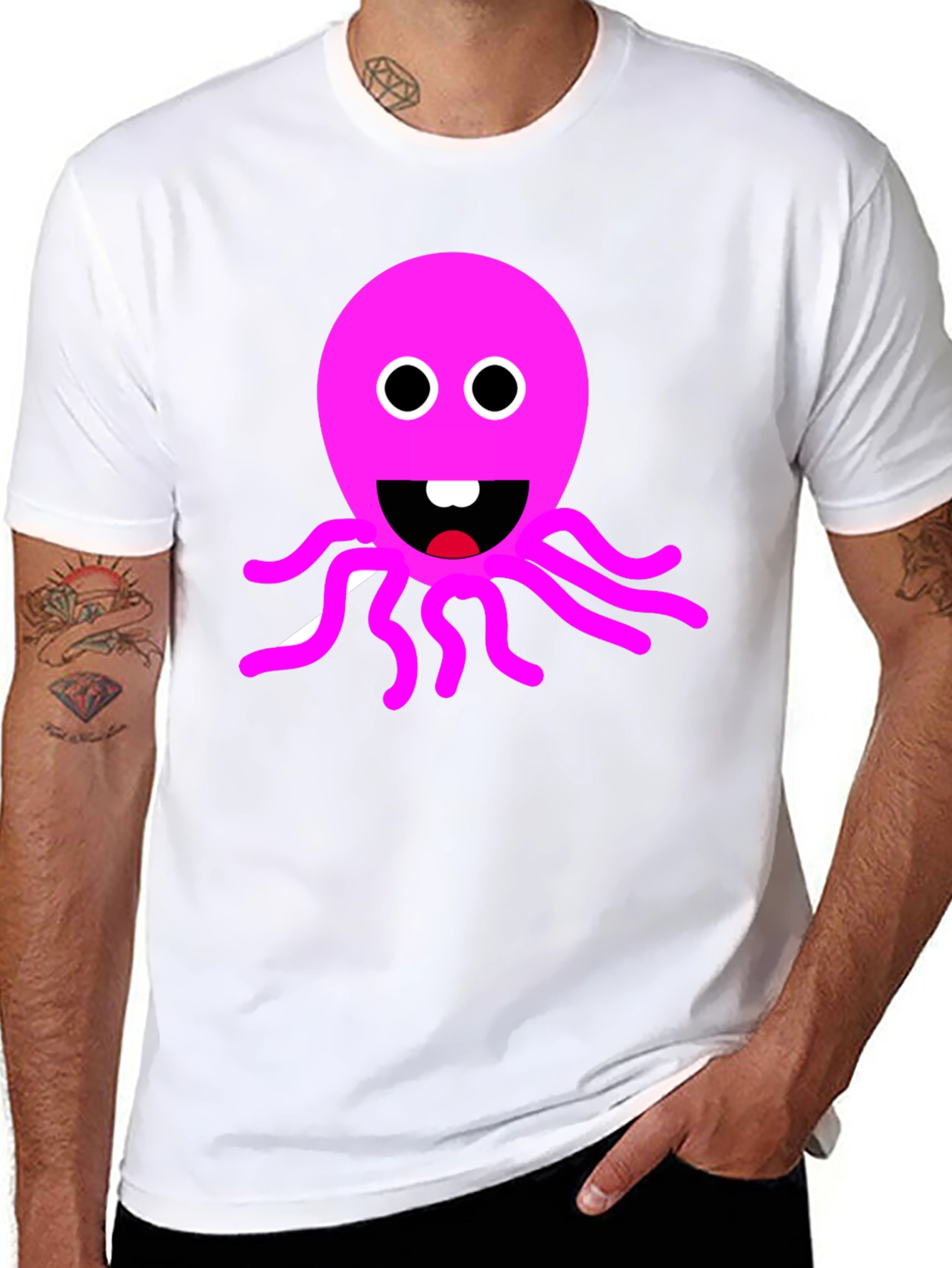 Pink Octopus Graphic T-Shirt - Fun & Playful Design