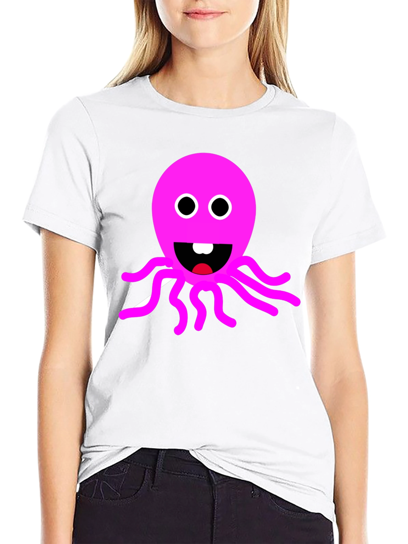 Pink Octopus Graphic T-Shirt - Fun & Playful Design