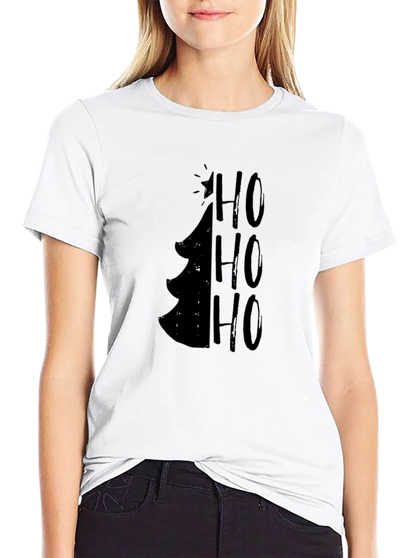 Christmas Tree HO HO HO Mens Graphic Tee