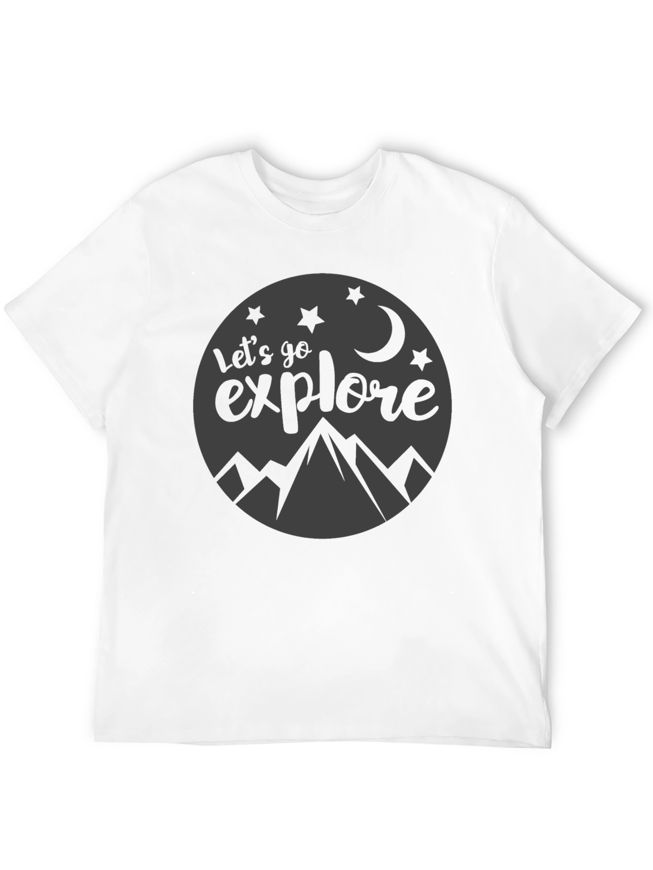 Lets Go Explore Black Graphic T-Shirt