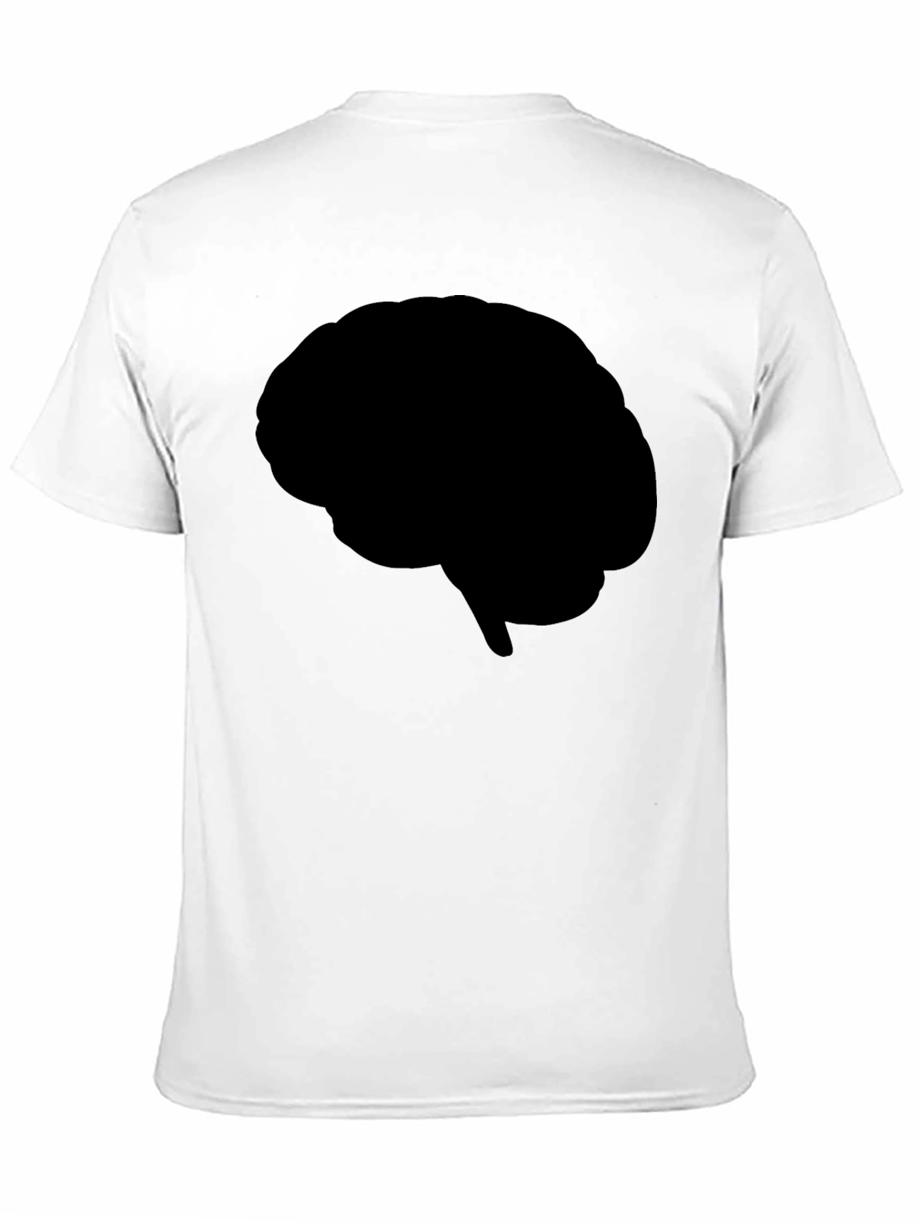Brain Silhouette Graphic Tee - Black Cotton T-Shirt