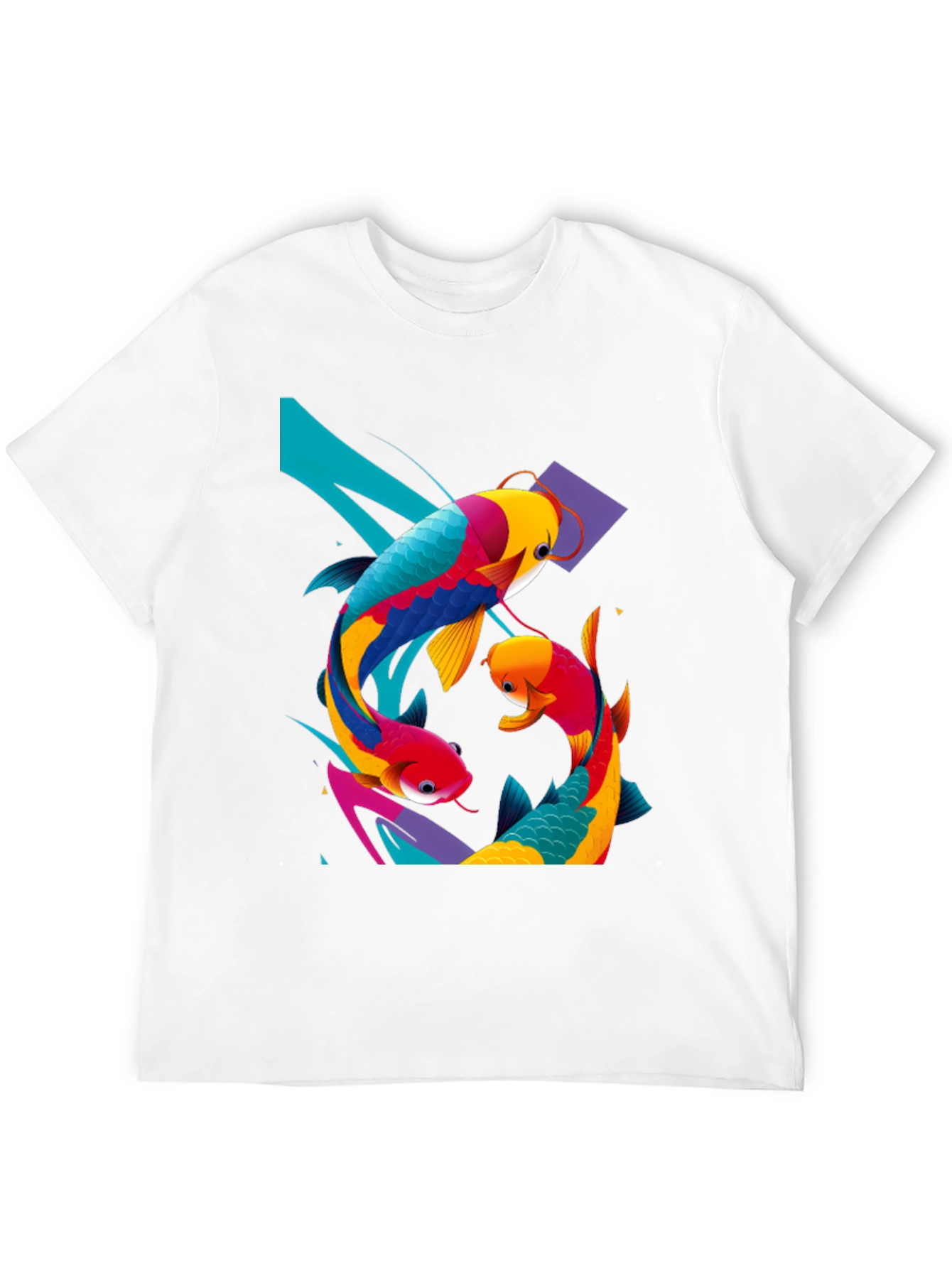 Koi Fish Graphic Tee - Artistic Black T-Shirt