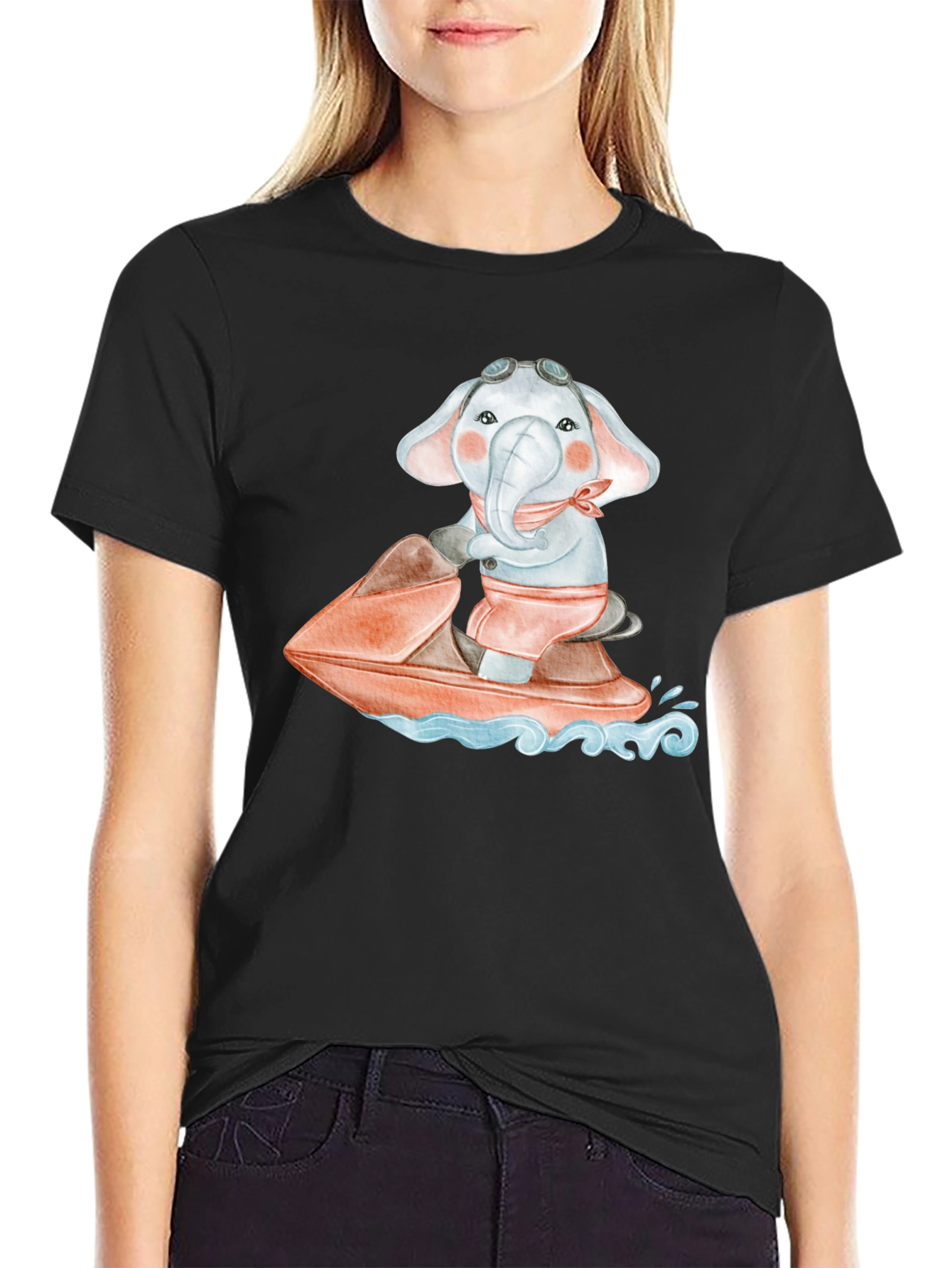 Elephant Jet Ski Graphic Tee