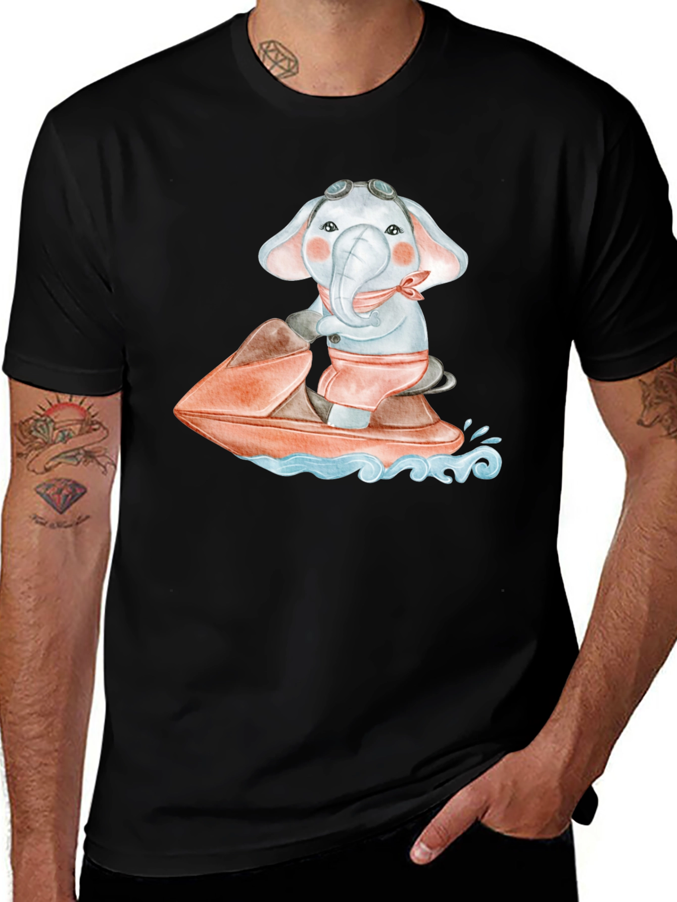 Elephant Jet Ski Graphic Tee