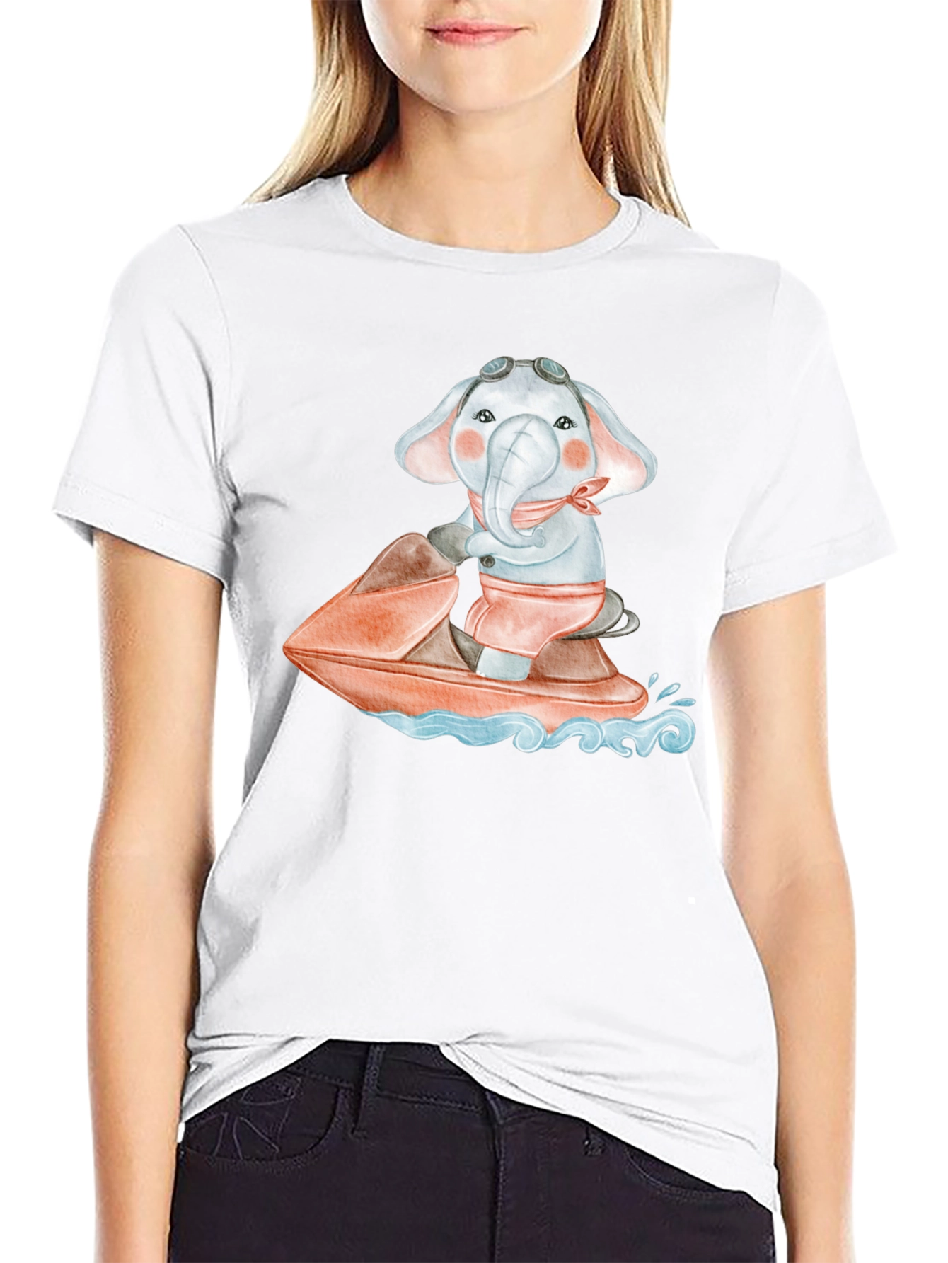 Elephant Jet Ski Graphic Tee