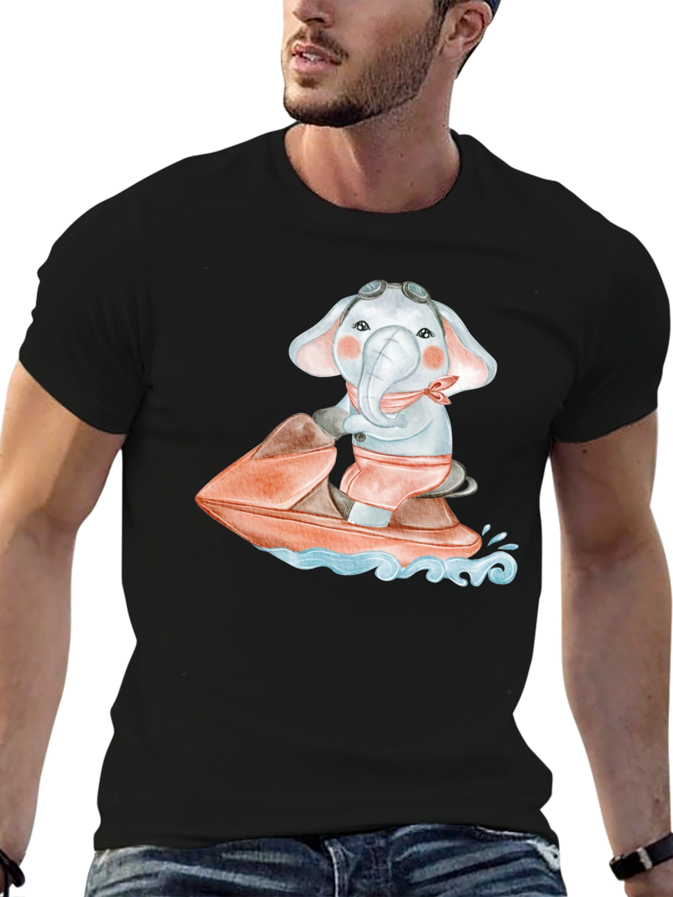 Elephant Jet Ski Graphic Tee