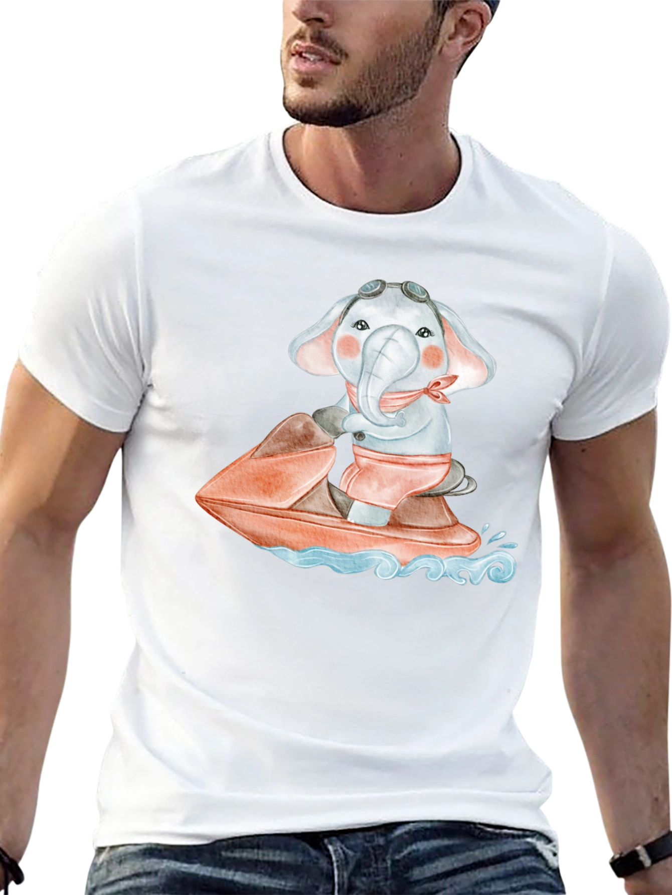 Elephant Jet Ski Graphic Tee