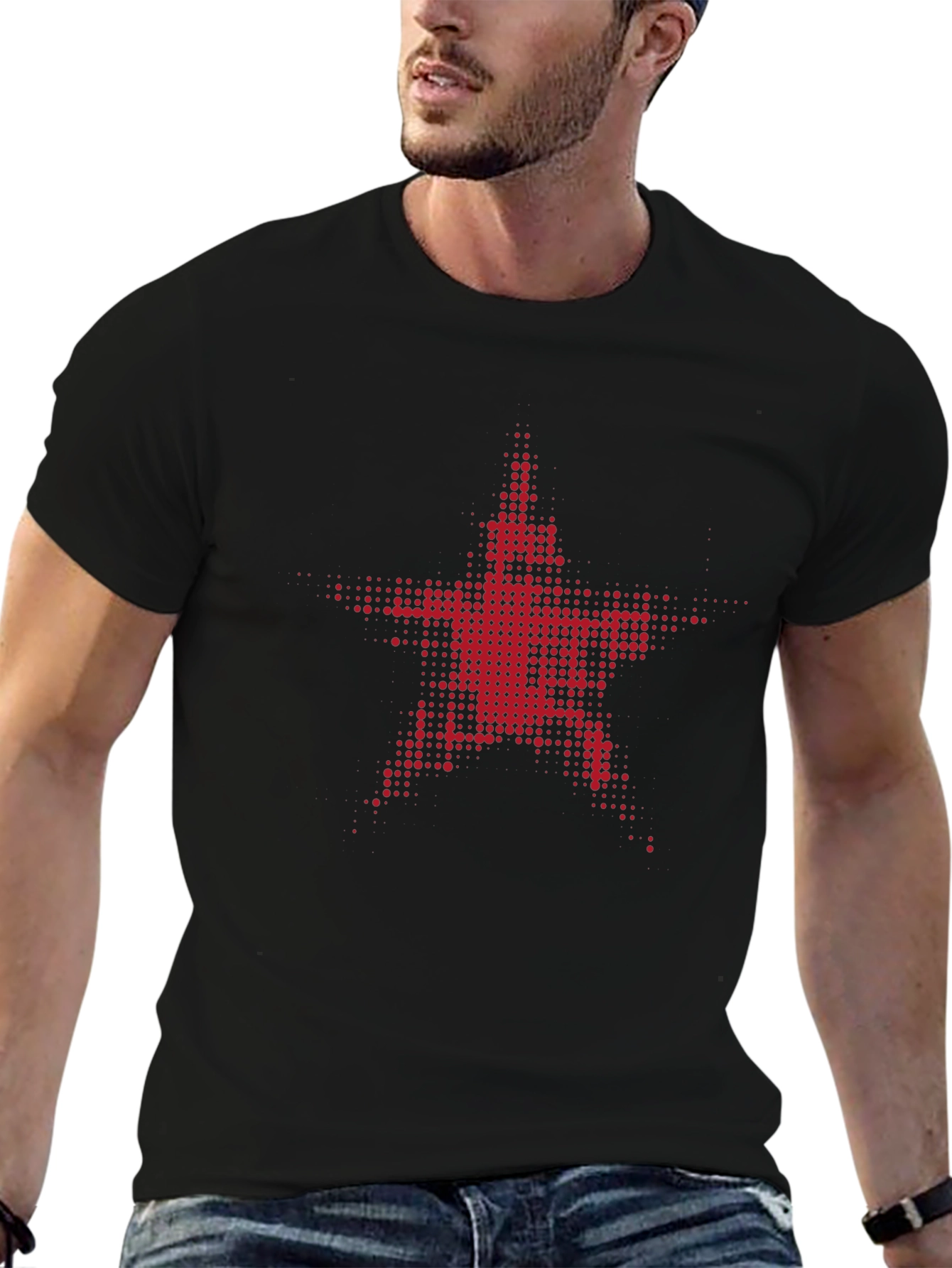 Red Star Graphic Black T-Shirt