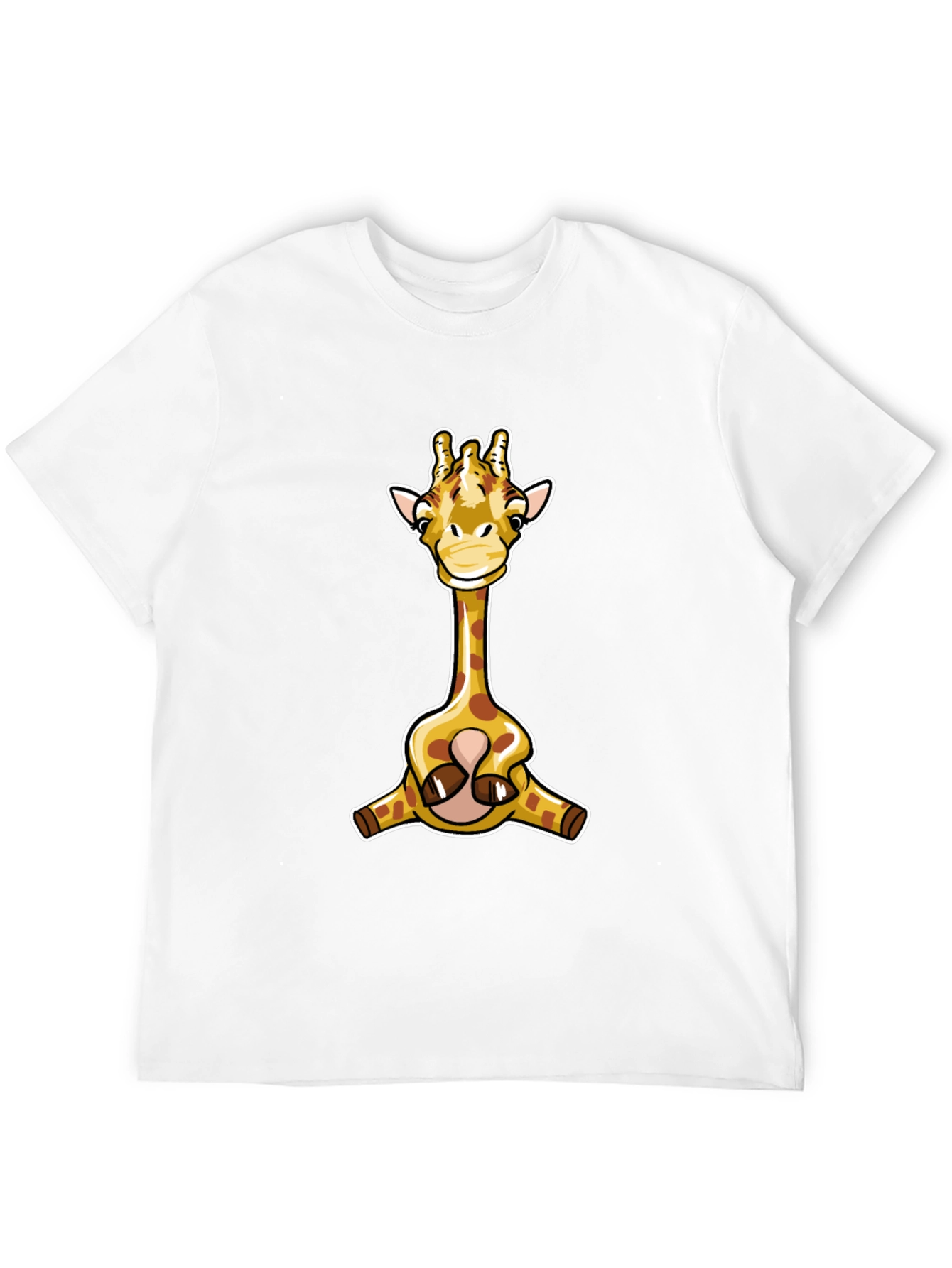 Cartoon Giraffe Graphic T-Shirt