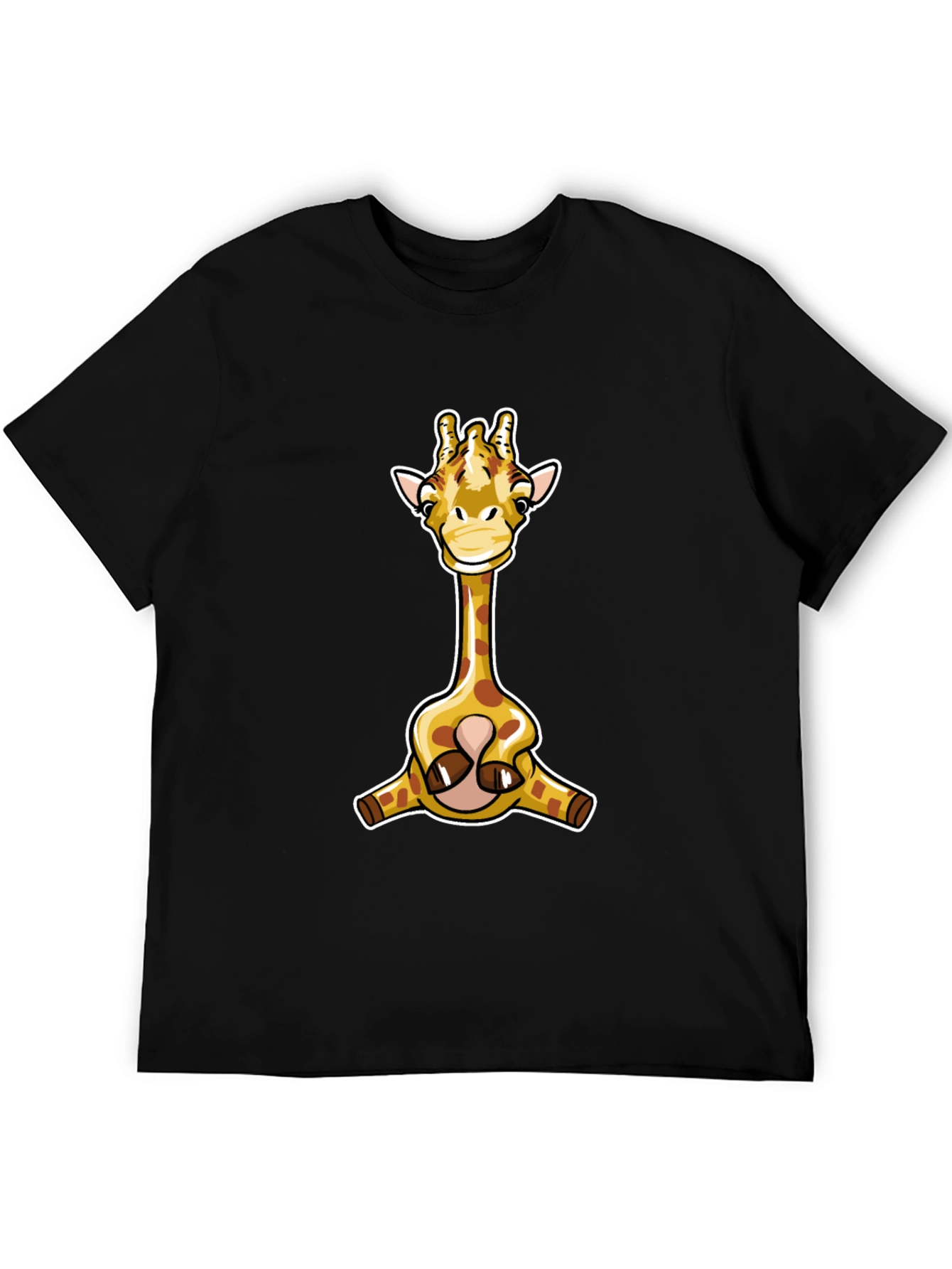 Cartoon Giraffe Graphic T-Shirt