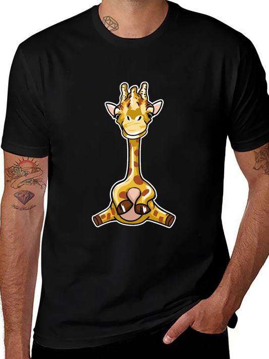 Cartoon Giraffe Graphic T-Shirt