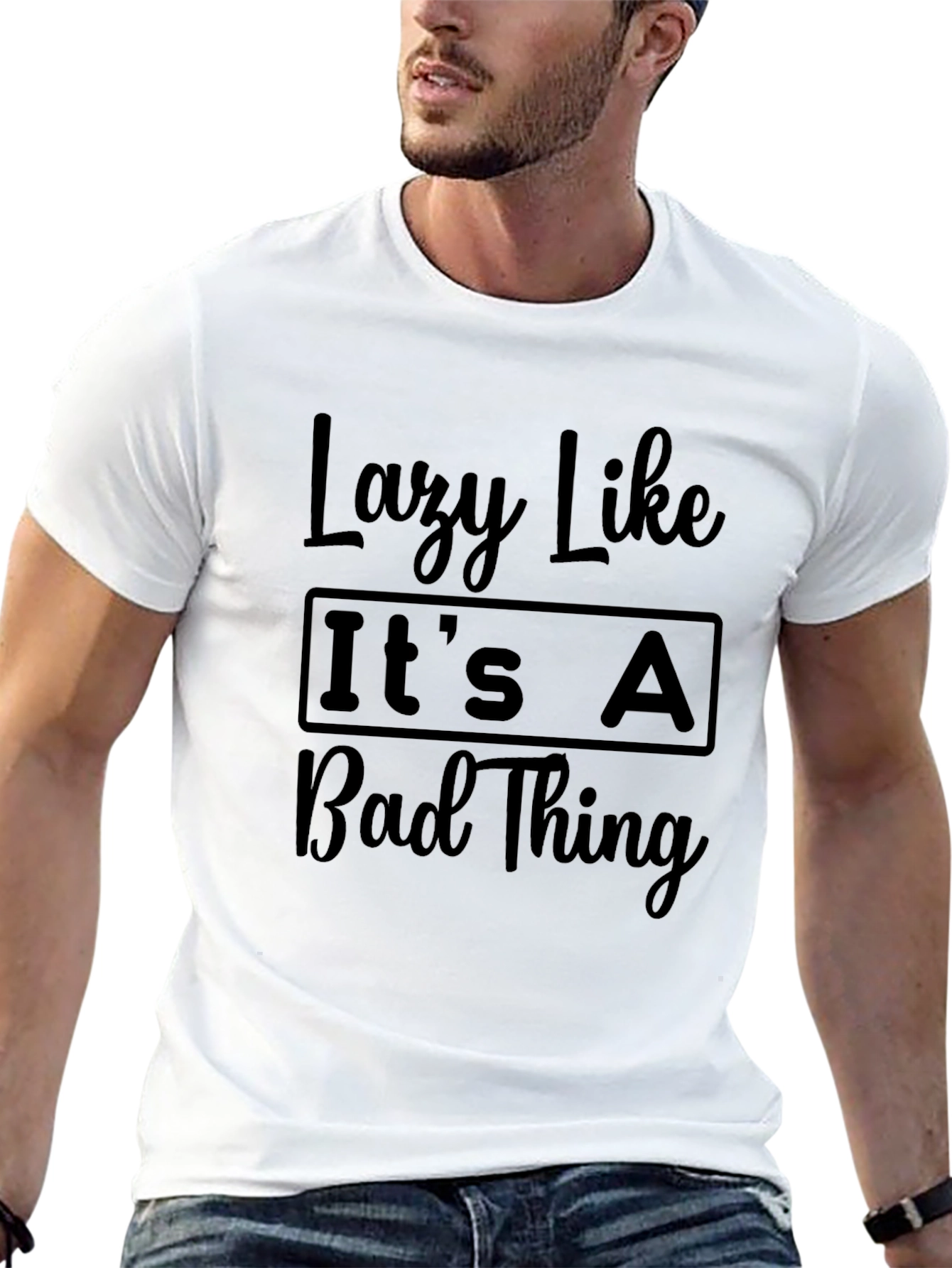 Lazy Like Its A Bad Thing Black Graphic Tee