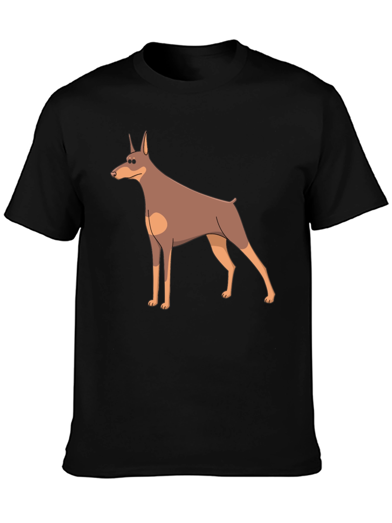 Cartoon Doberman Dog Graphic T-Shirt